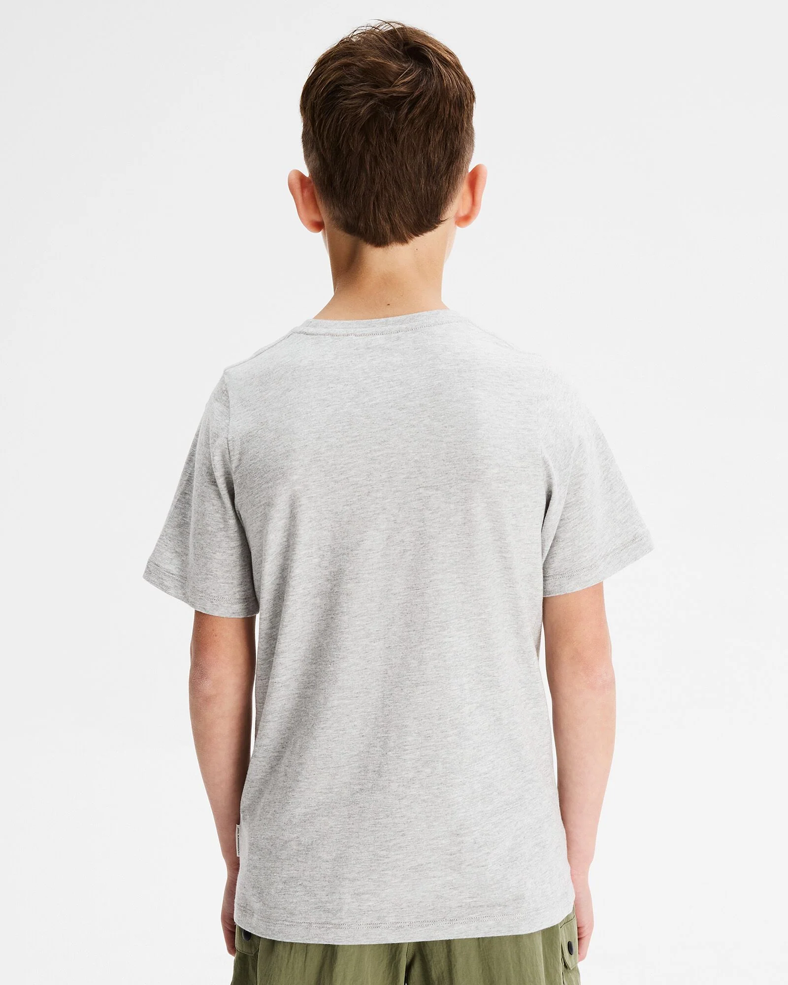 Boys' '70s Logo Organic Cotton T-shirt - Light Grey Marle - Image 2