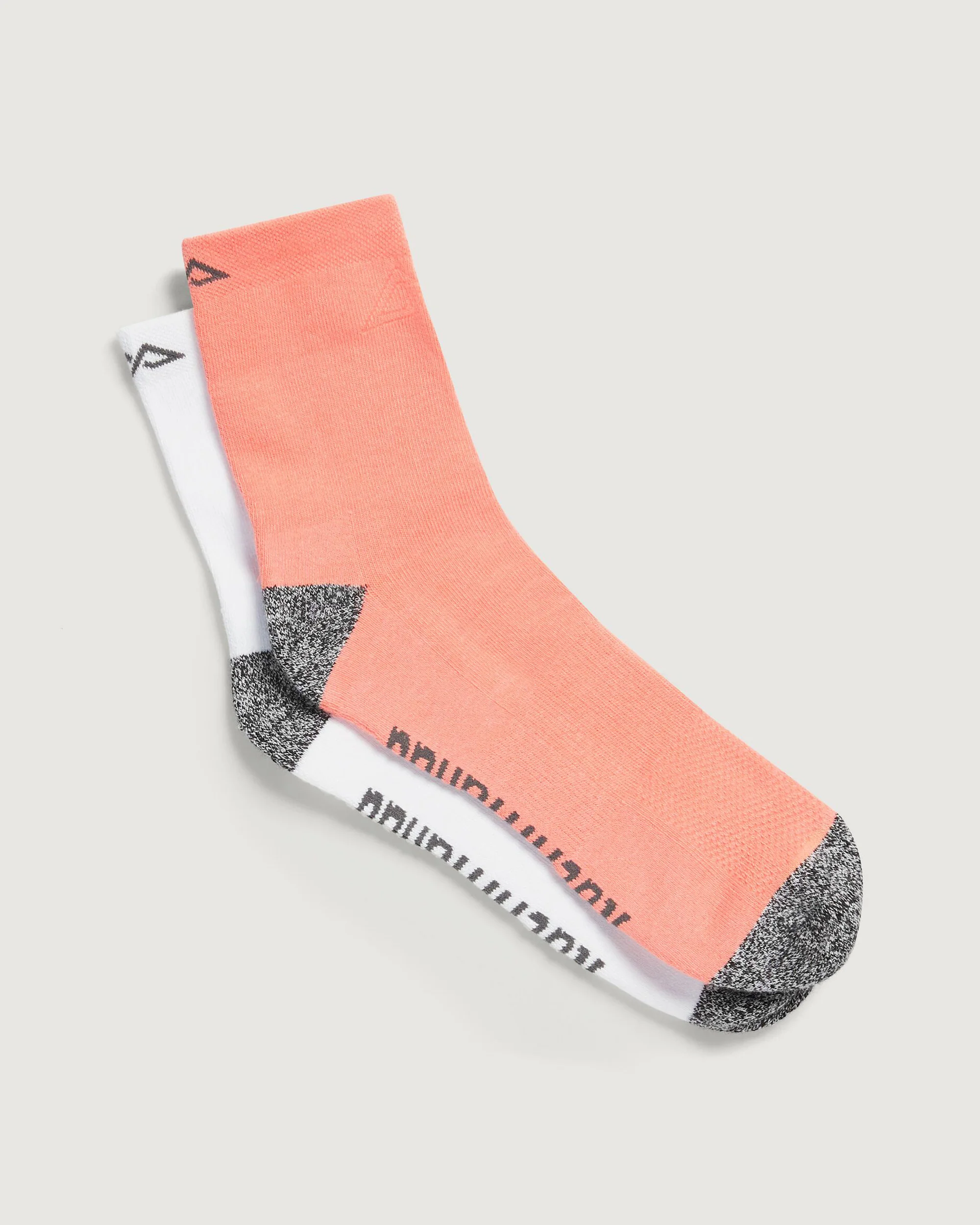 Accion driMOTION Quarter Crew Socks - 2 Pack - White/Blush Pink - Image 4