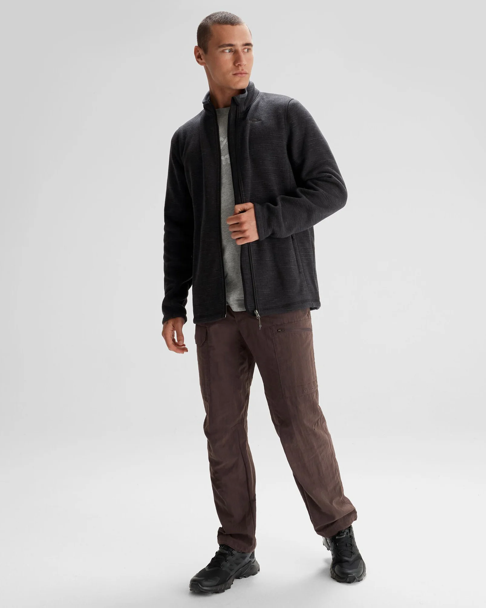 Men's Aikman Fleece Jacket - Black Marle - Image 2
