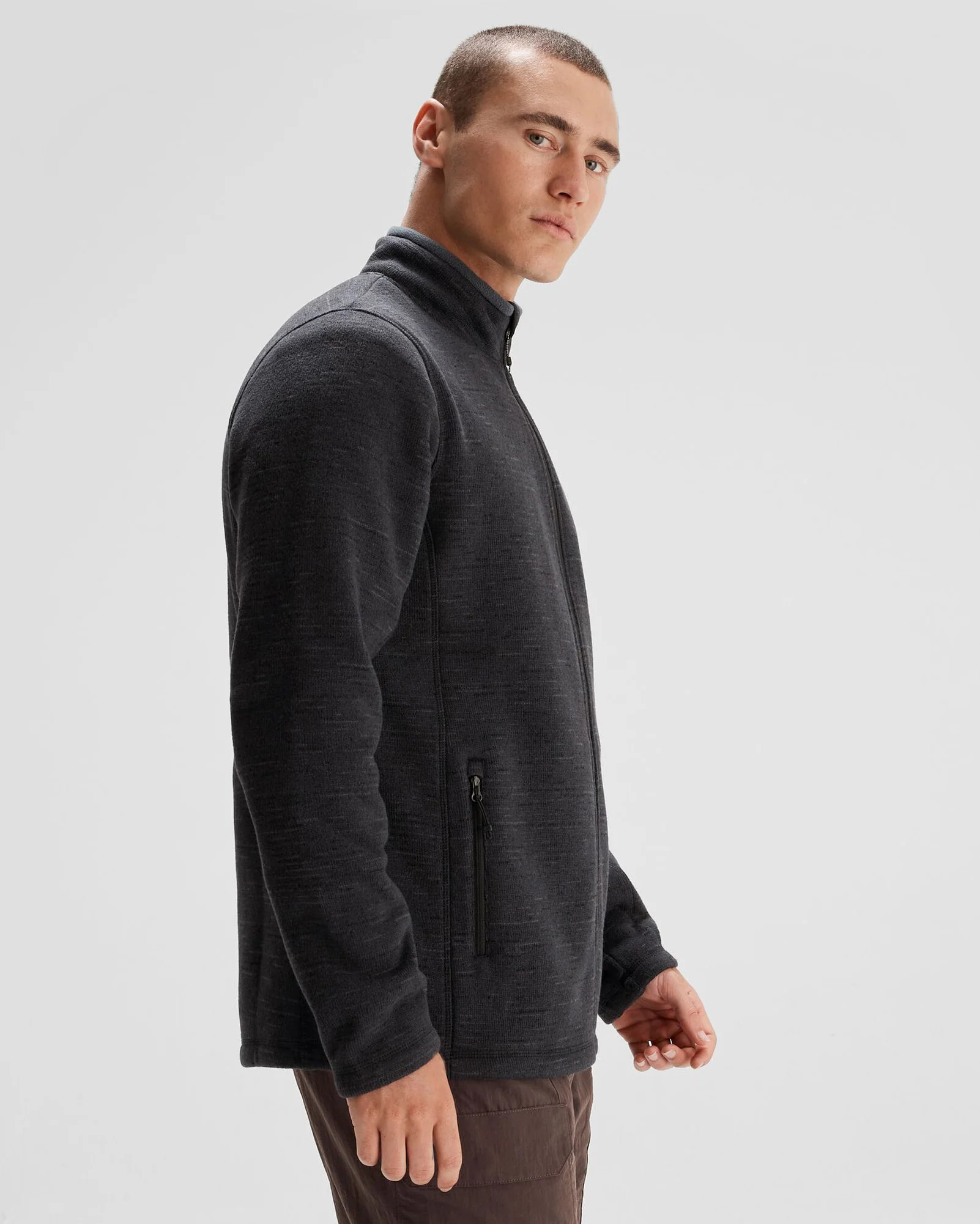 Men's Aikman Fleece Jacket - Black Marle - Image 3