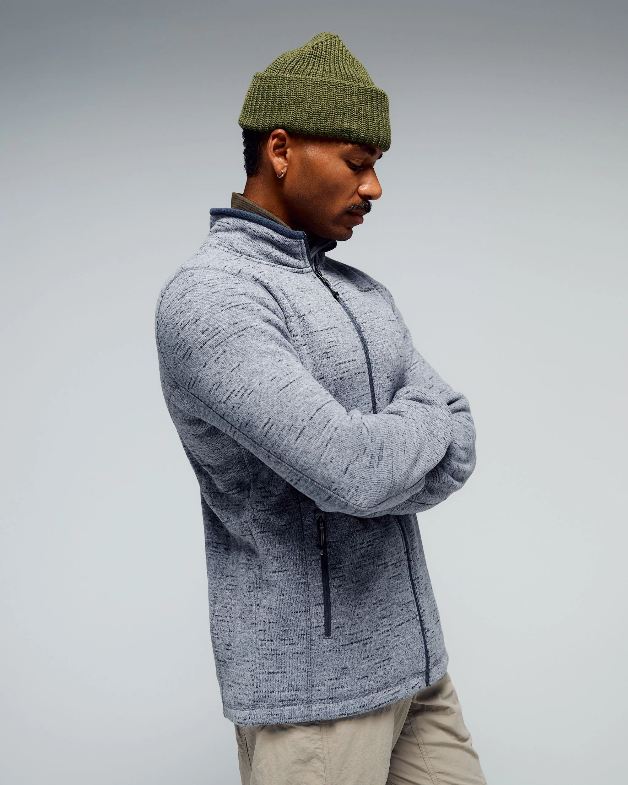 Men's Aikman Fleece Jacket - Steel Grey Marle - Image 2