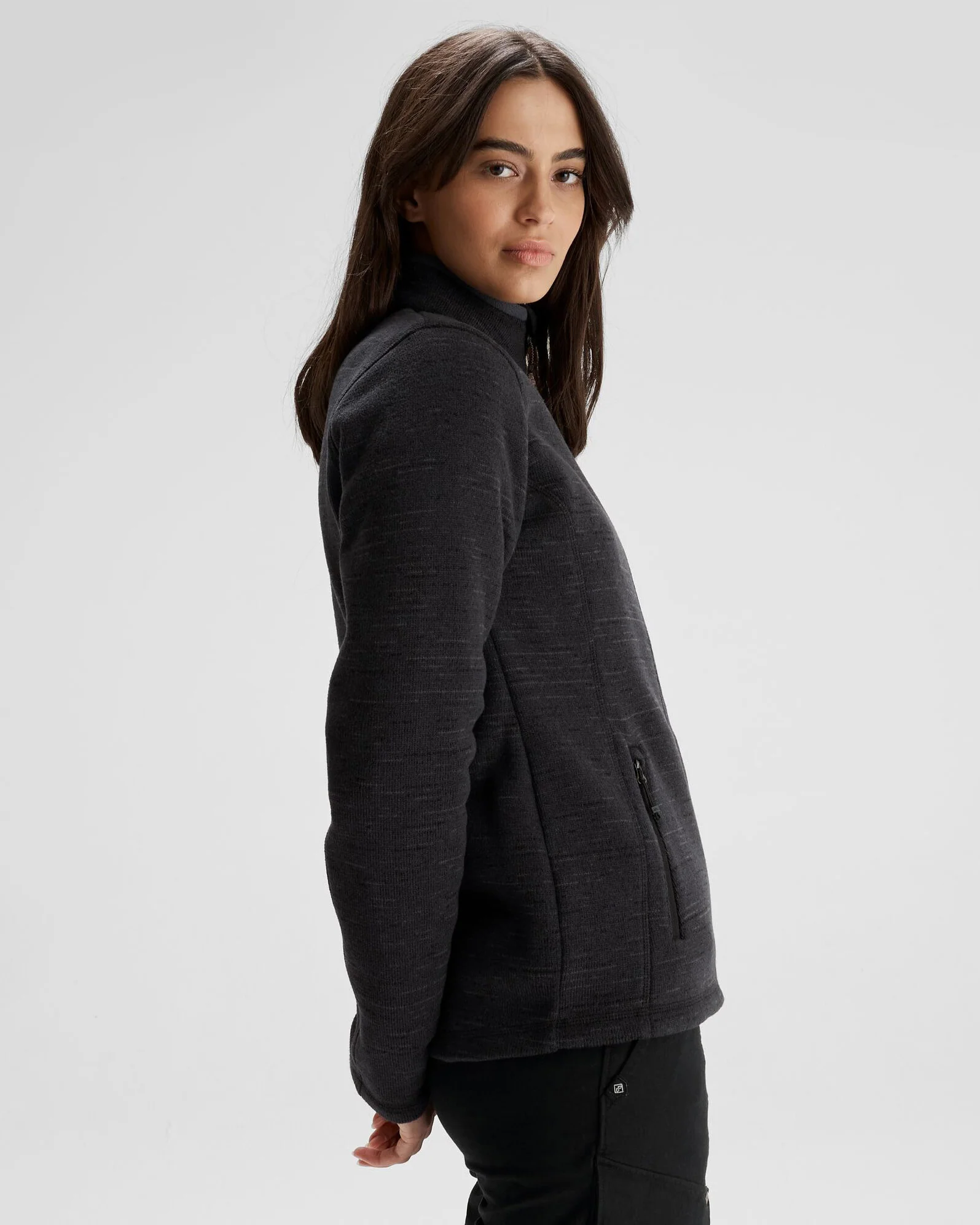 Women's Aikman Fleece Jacket - Black Marle - Image 3