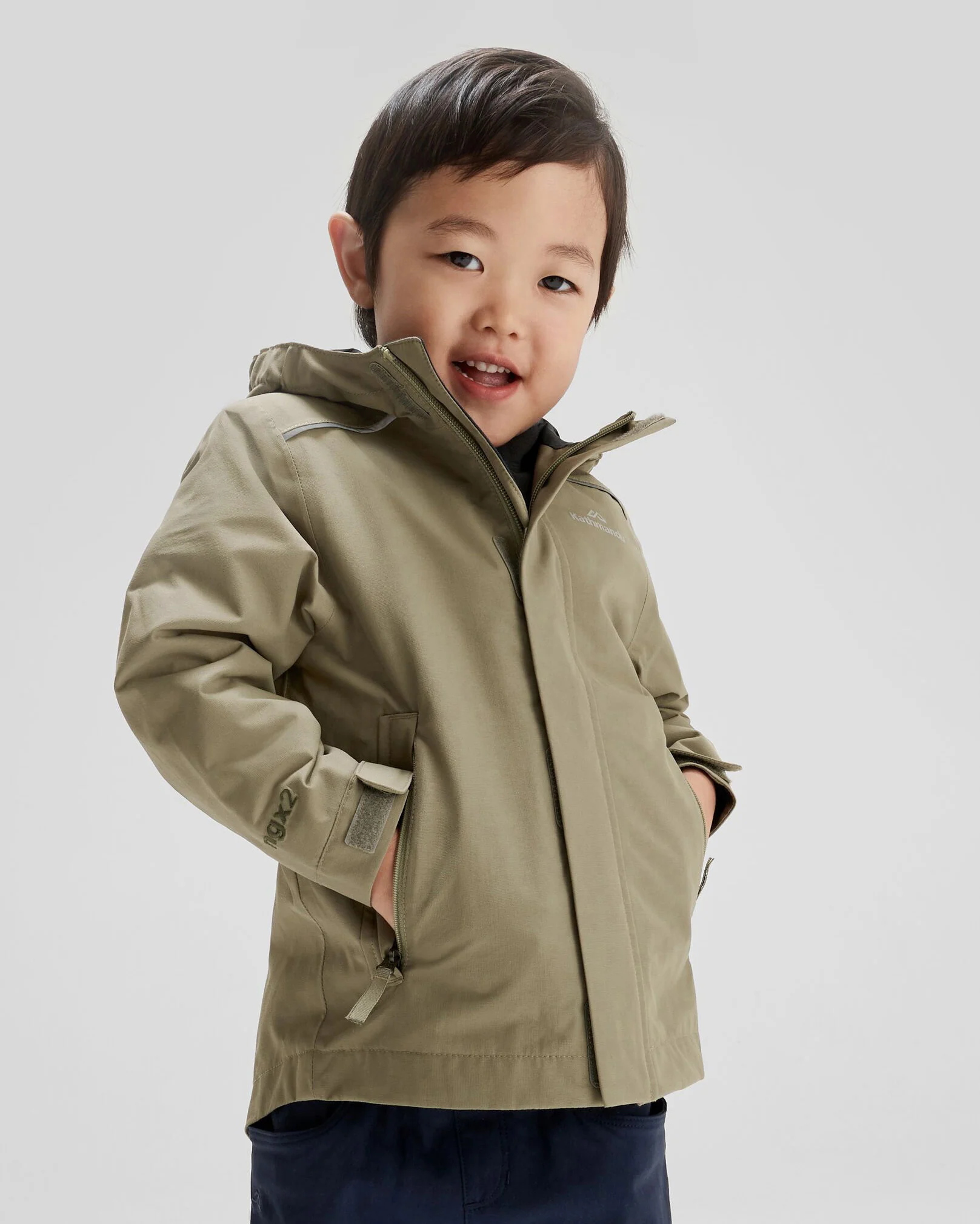 Kids' Andulo 2-layer Rain Jacket - Beech - Image 9