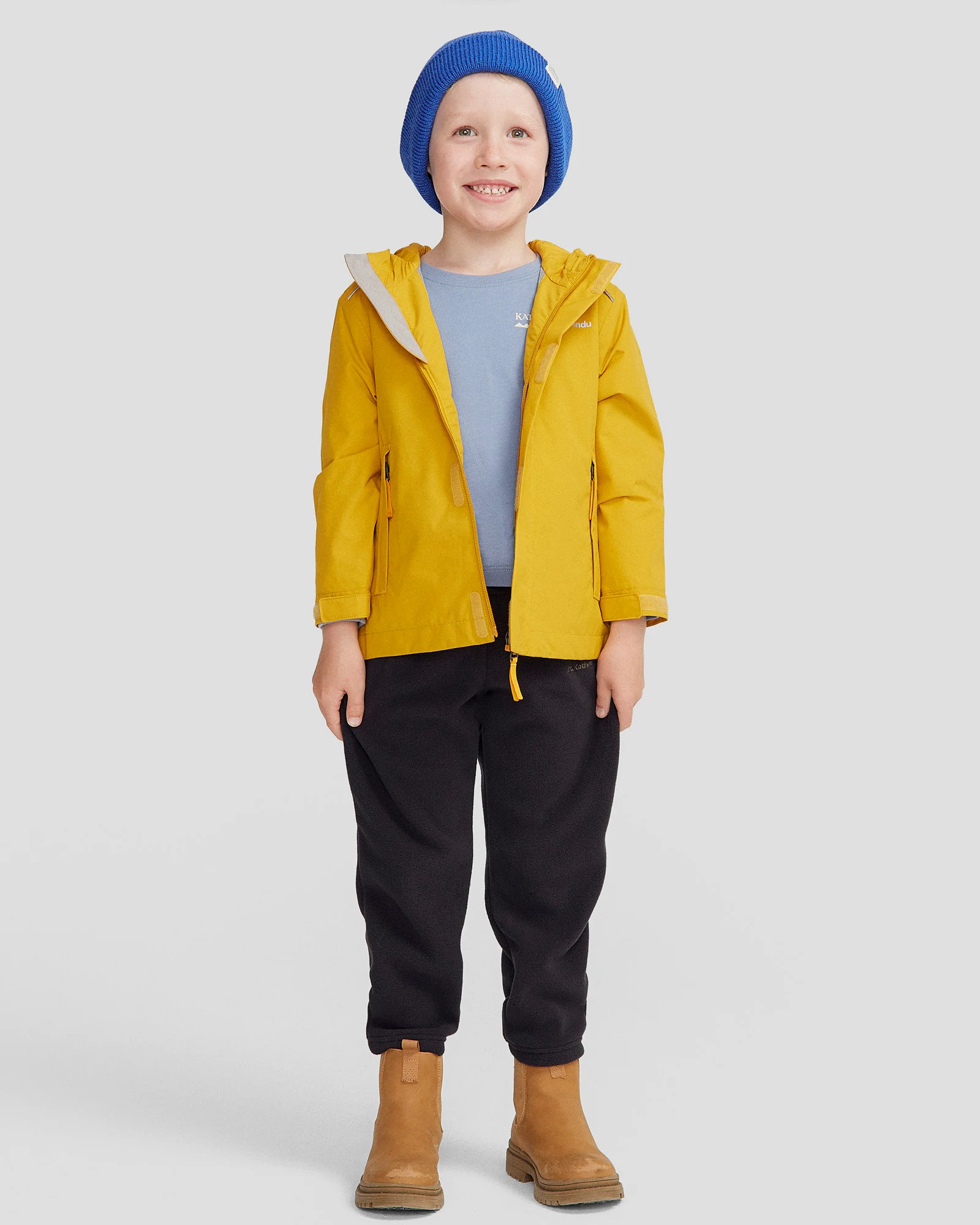 Kids' Andulo 2-layer Rain Jacket - Golden - Image 2