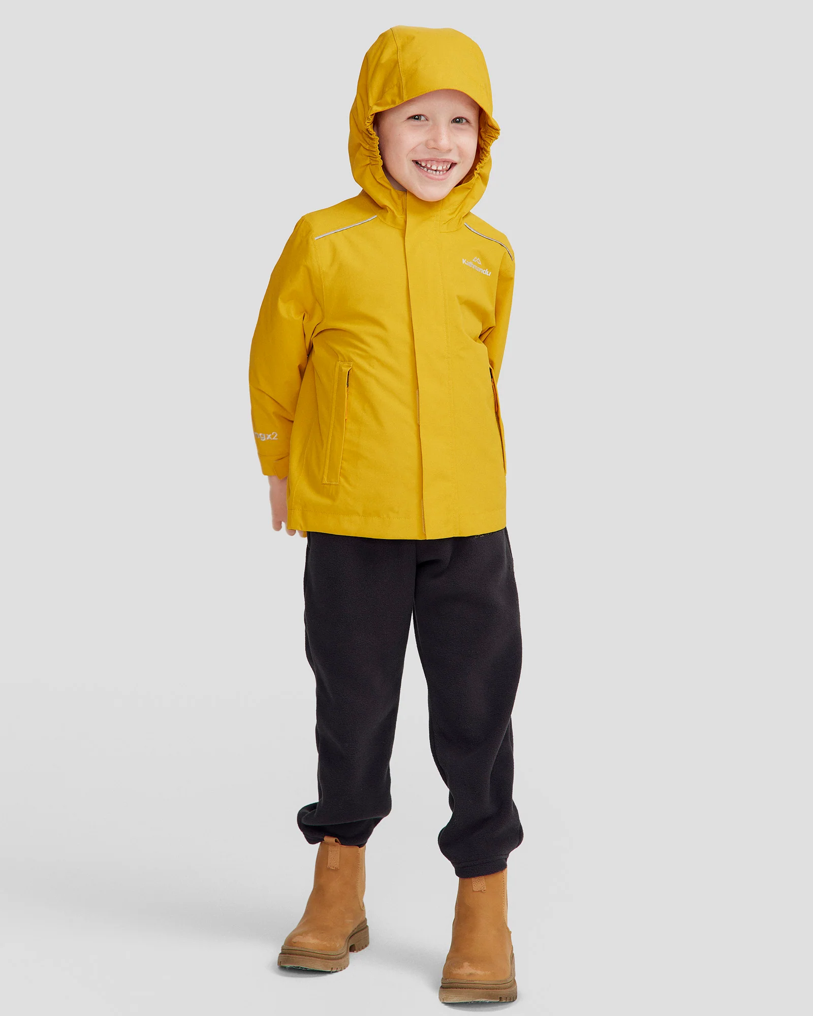 Kids' Andulo 2-layer Rain Jacket - Golden - Image 5