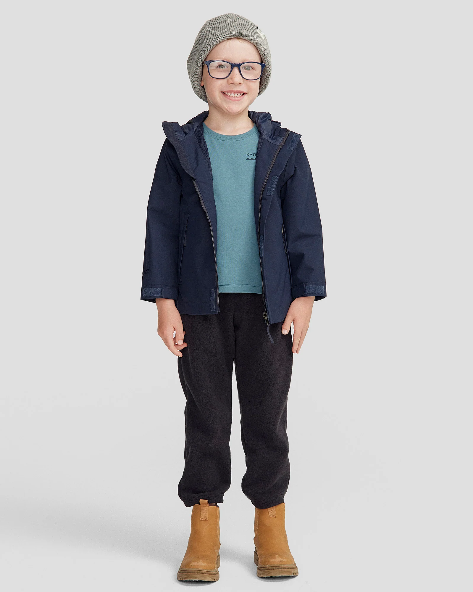 Kids' Andulo 2-layer Rain Jacket - Pure Navy - Image 2