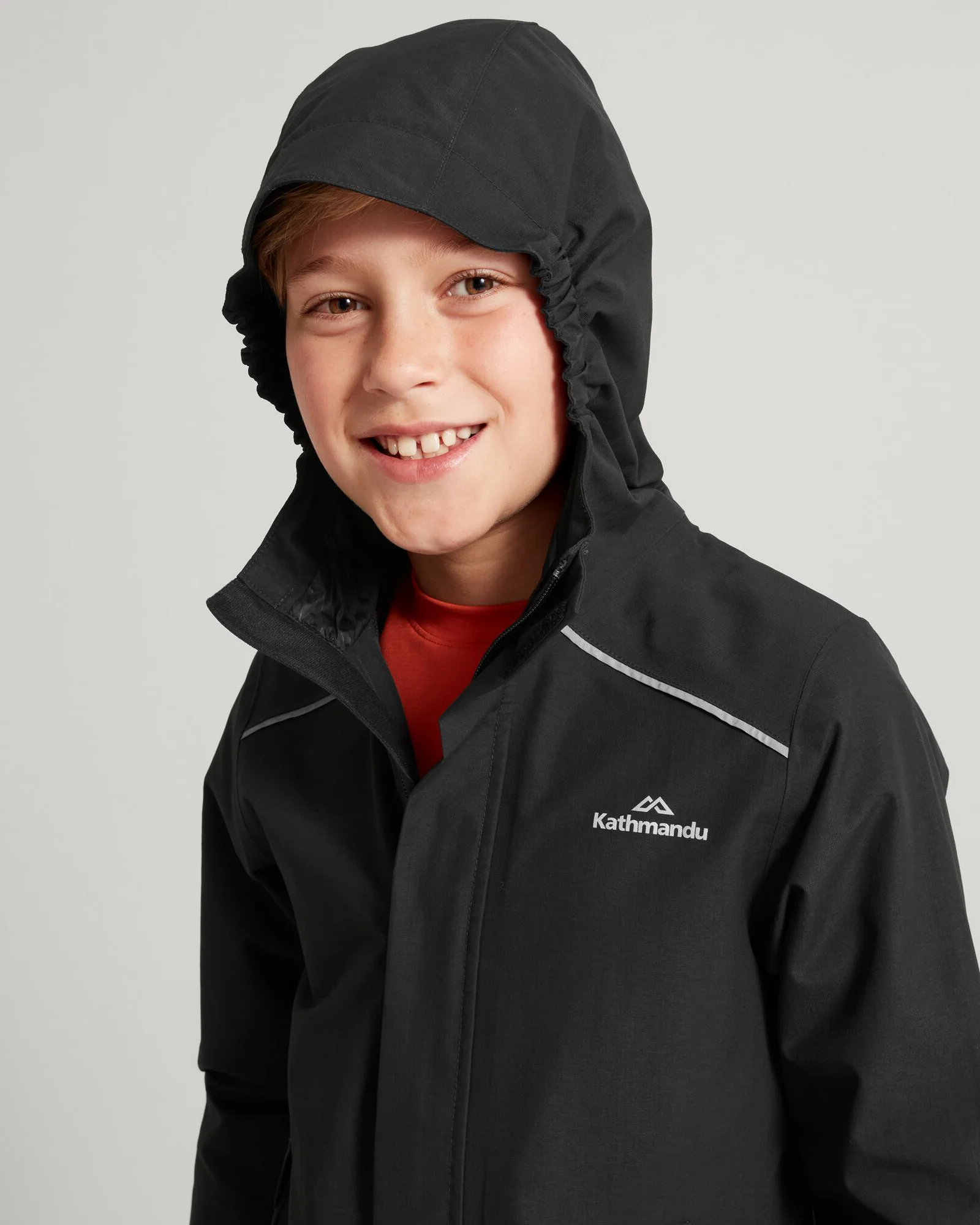 Boys' Andulo 2-layer Rain Jacket - Black - Image 5