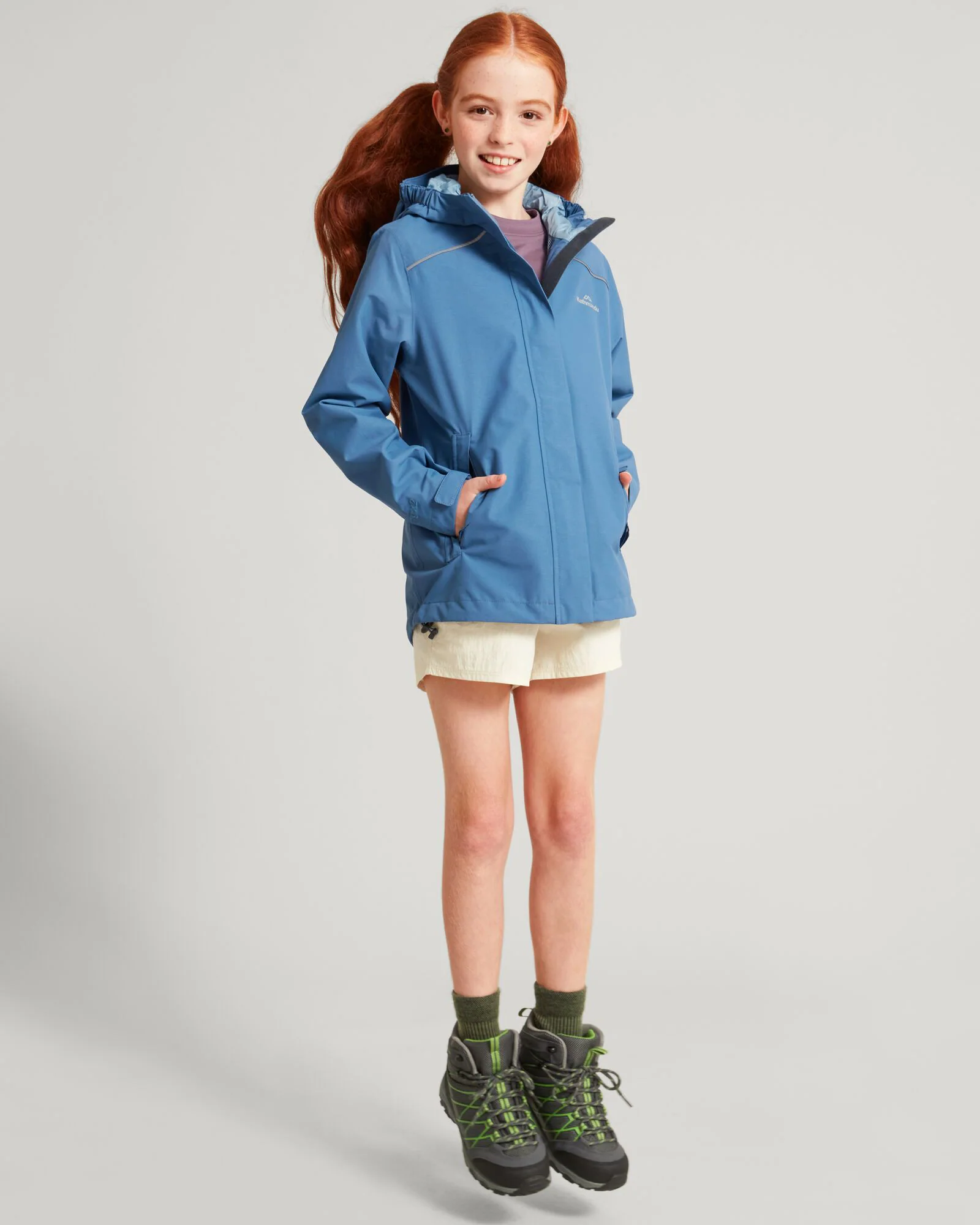 Girls' Andulo 2-layer Rain Jacket - Moonlight - Image 2
