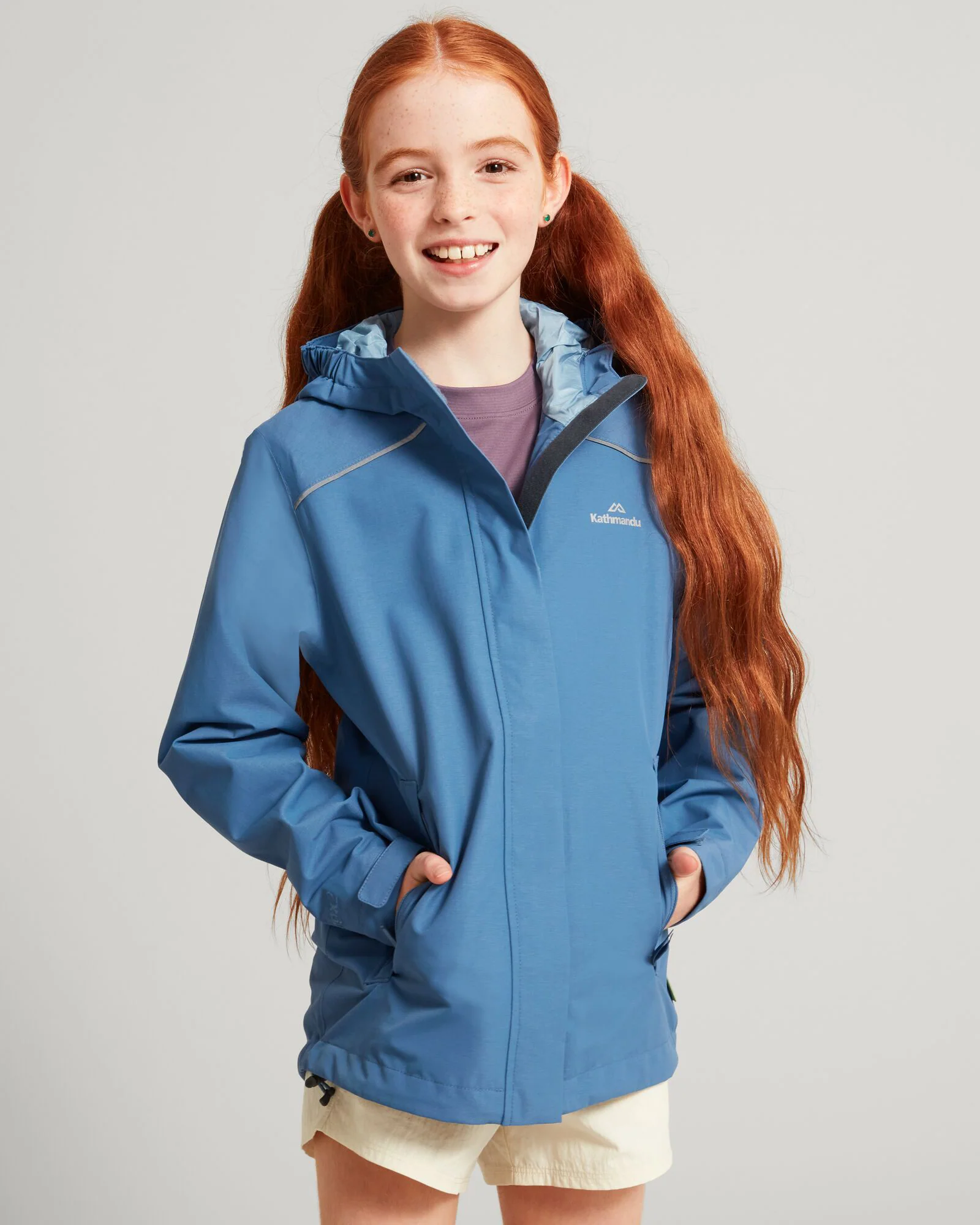 Girls' Andulo 2-layer Rain Jacket - Moonlight - Image 3