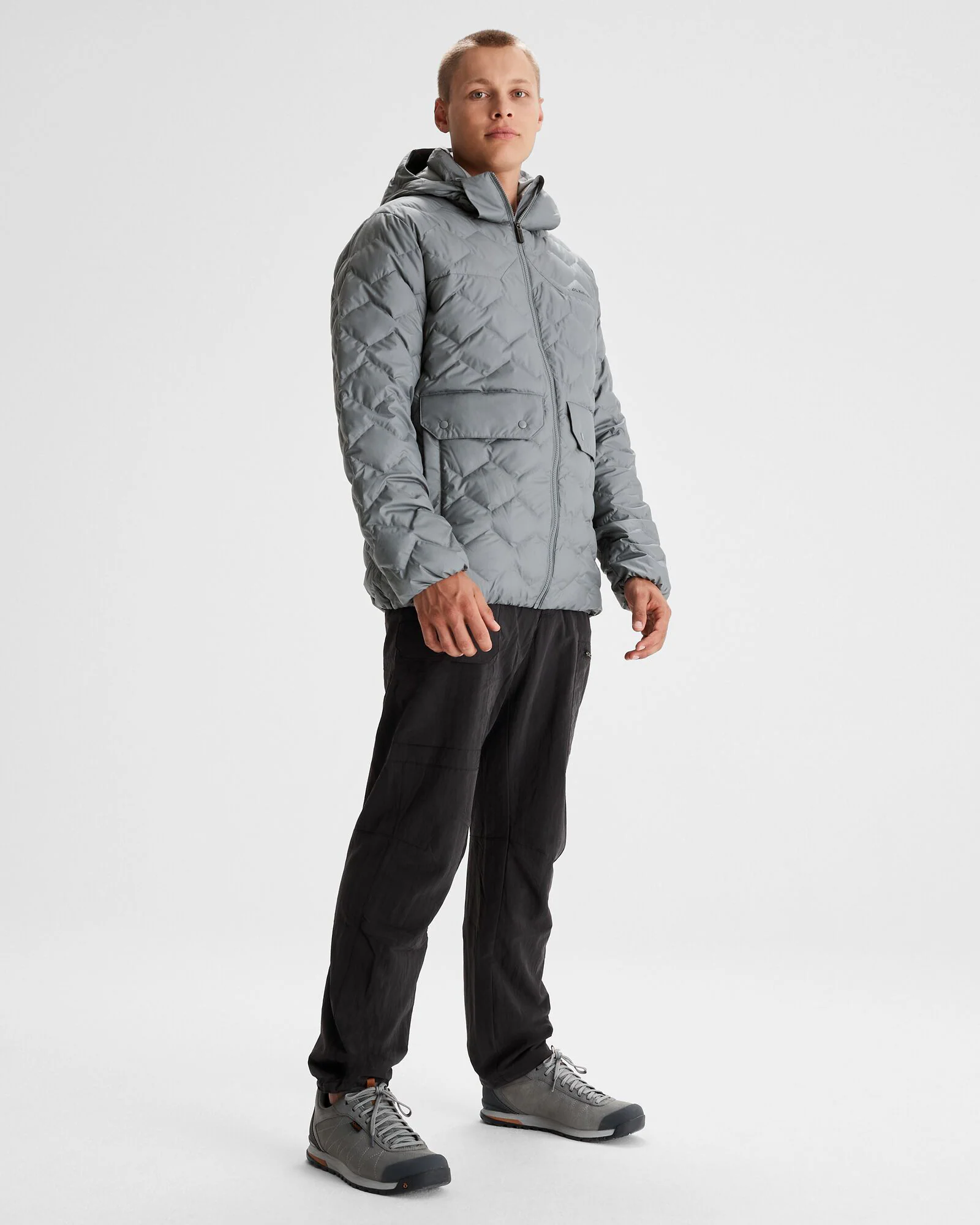 Men's Any Time Down Hooded Parka Jacket  - Moon - Image 2