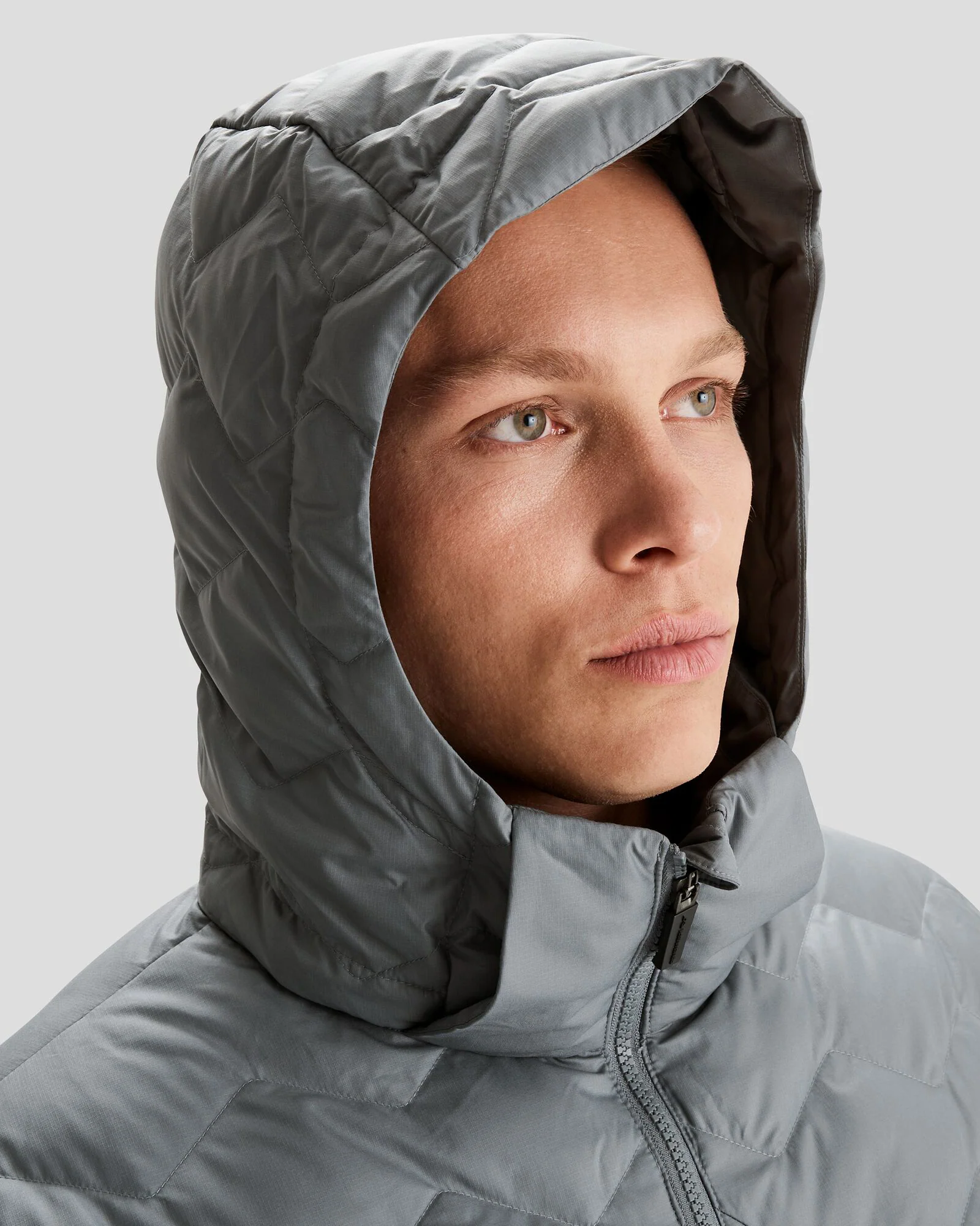 Men's Any Time Down Hooded Parka Jacket  - Moon - Image 4