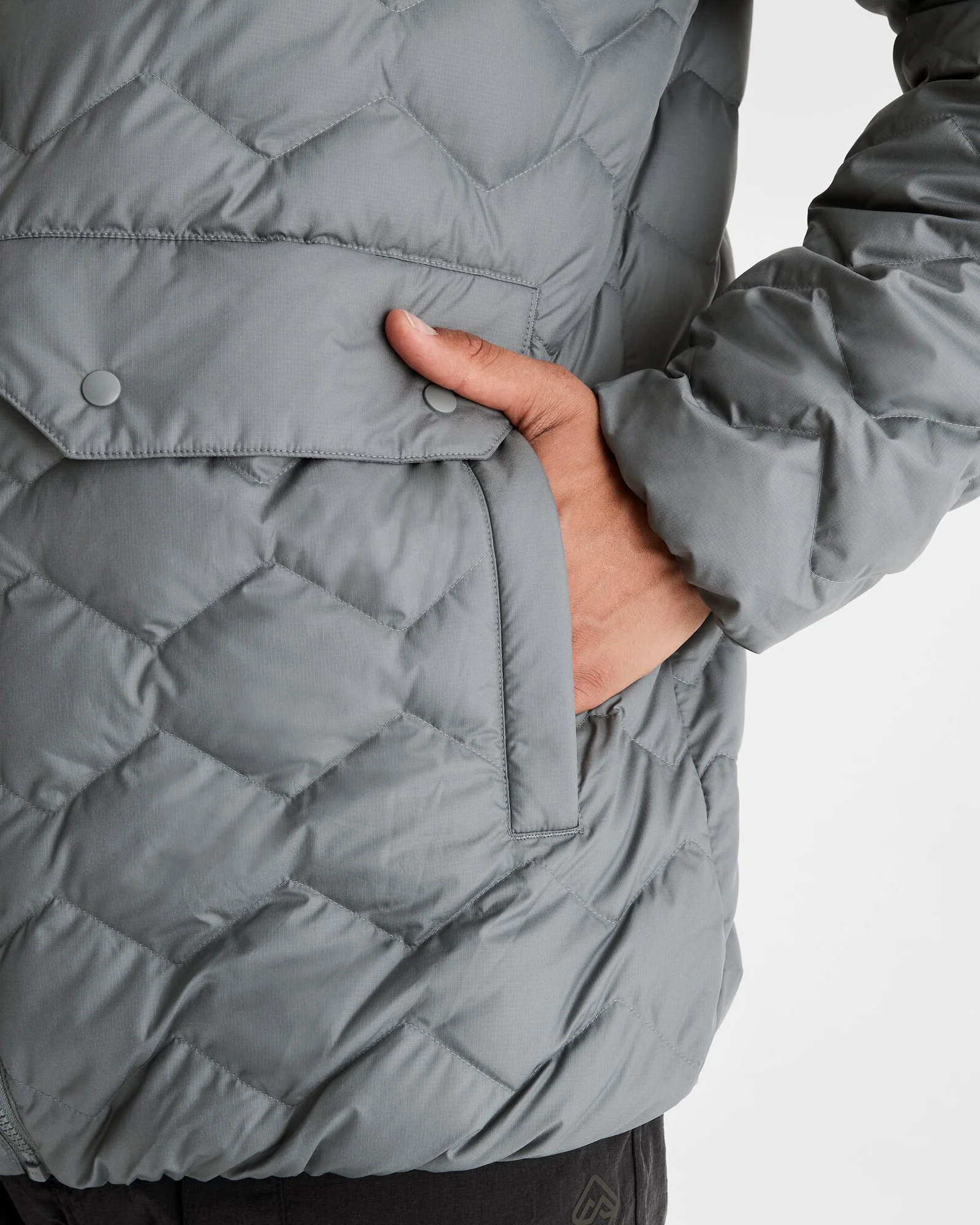 Men's Any Time Down Hooded Parka Jacket  - Moon - Image 6