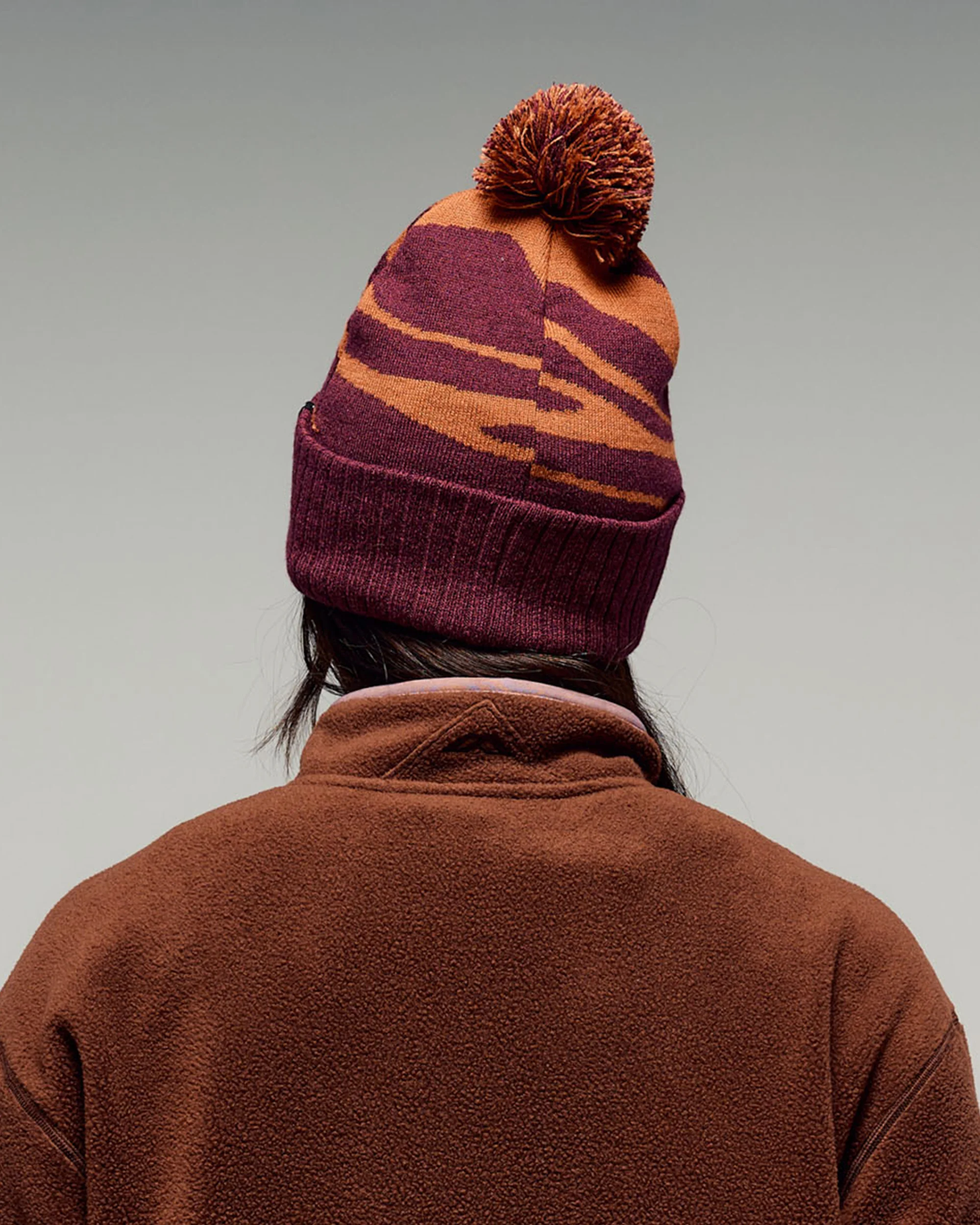 Braided River Pom Pom Beanie -  Mulberry Braided River - Image 2