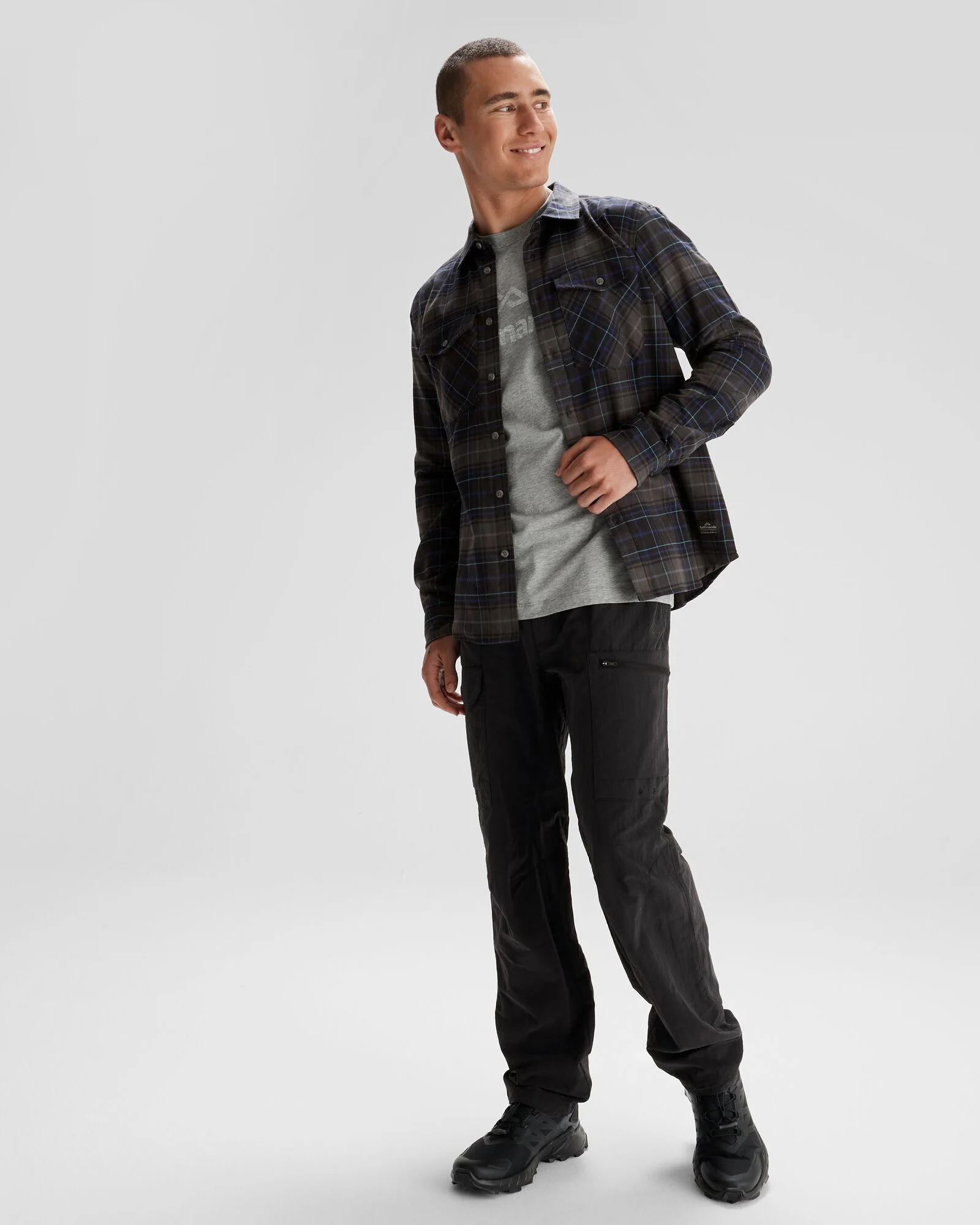Men's Carrillon HF Long Sleeve Shirt - Hillside Plaid Charcoal - Image 2