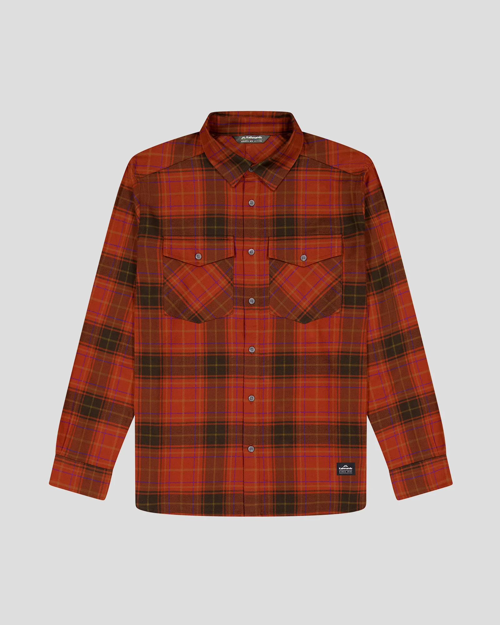Men's Carrillon HF Long Sleeve Shirt - Hillside Plaid Redwood - Image 5