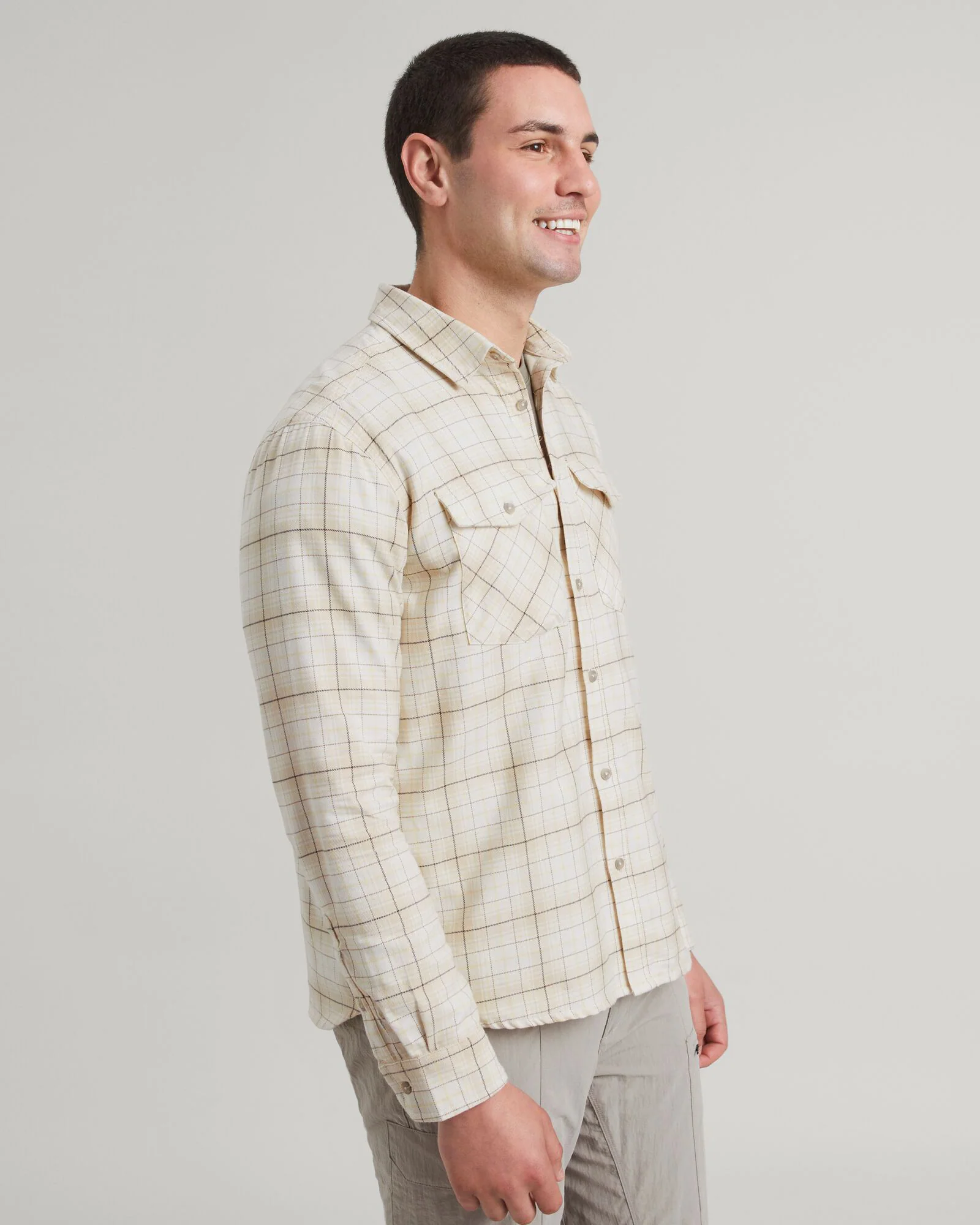 Men's Carrillon HF Long Sleeve Shirt - Natural/Sunlit Check - Image 3
