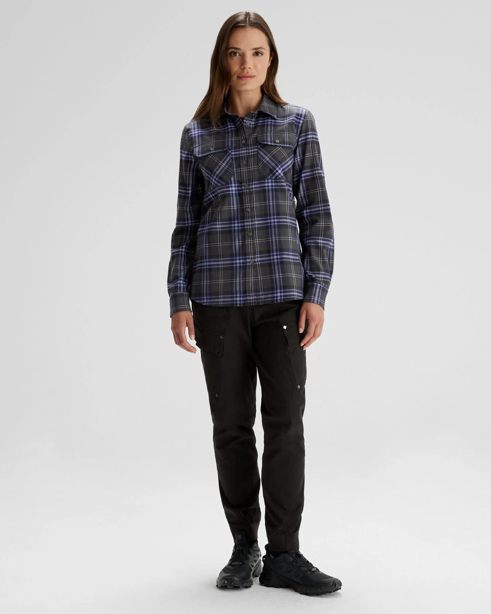 Women's Carrillon HF Long Sleeve Shirt  - Mountain Plaid Dark Night - Image 2