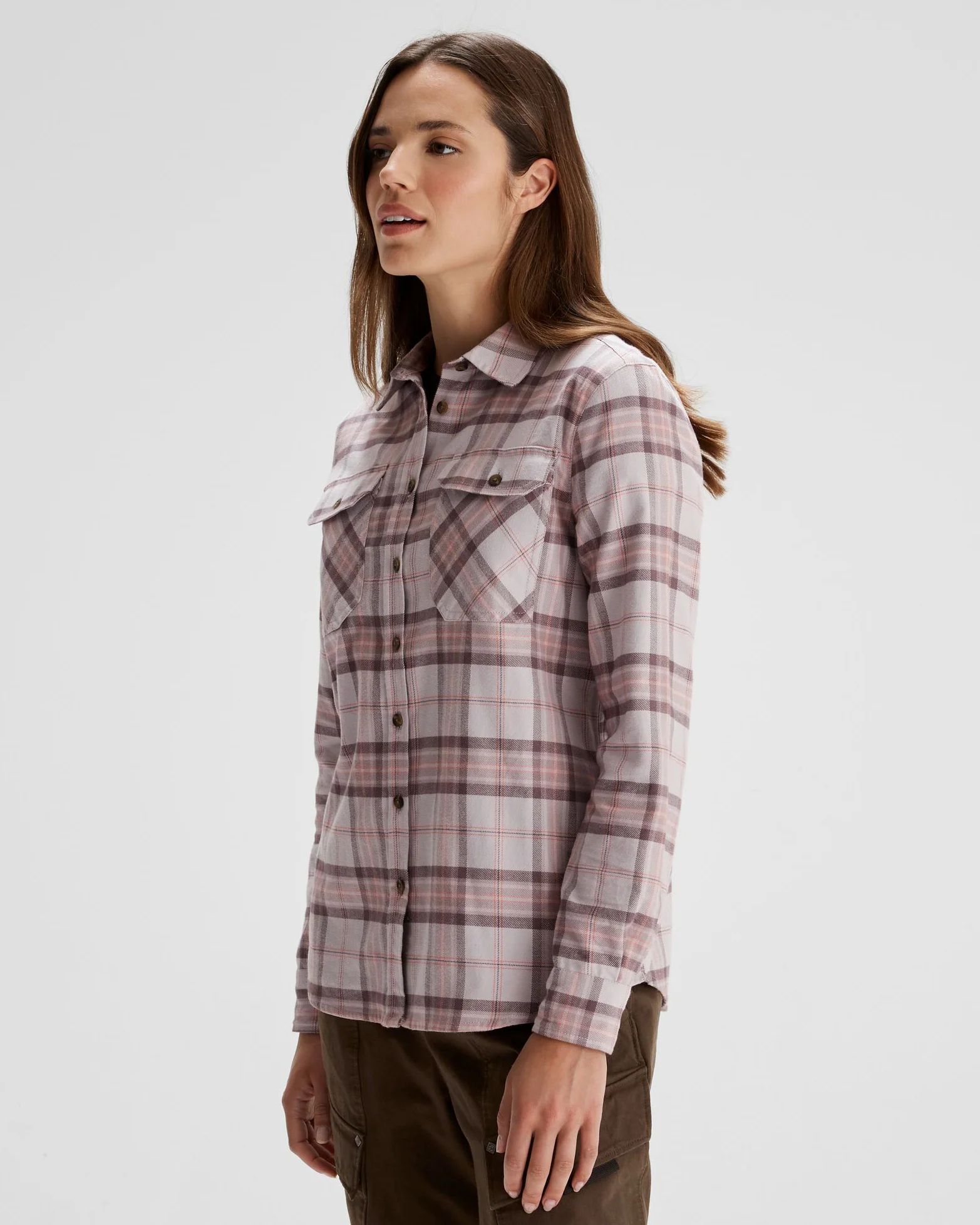 Women's Carrillon HF Long Sleeve Shirt  - Mountain Plaid Dove - Image 3