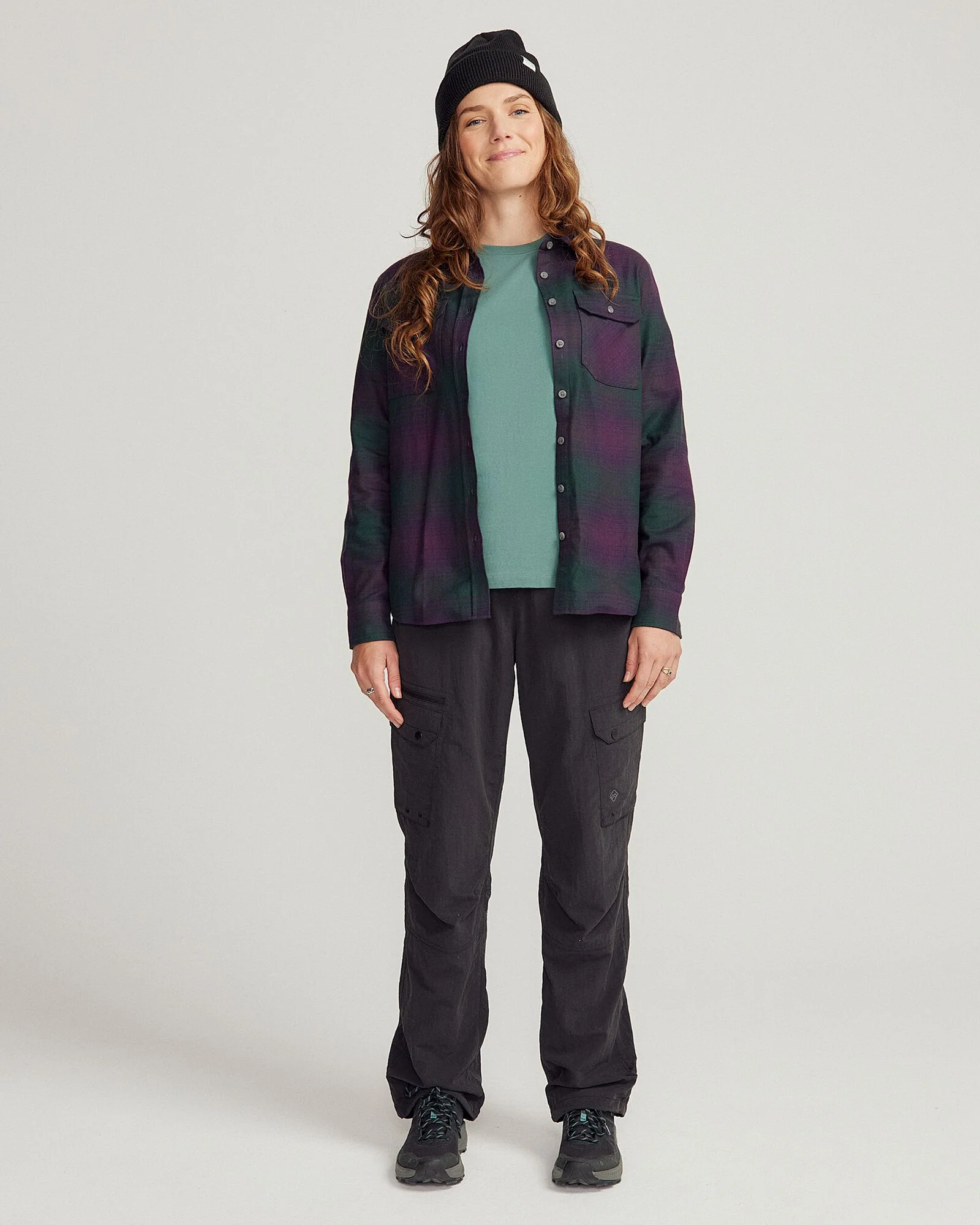 Women's Carrillon HF Long Sleeve Shirt  - Shadow Plaid Deep Forest - Image 2