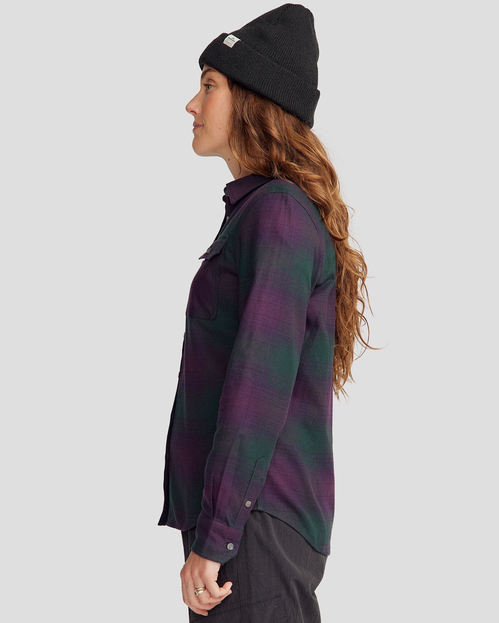 Women's Carrillon HF Long Sleeve Shirt  - Shadow Plaid Deep Forest - Image 3
