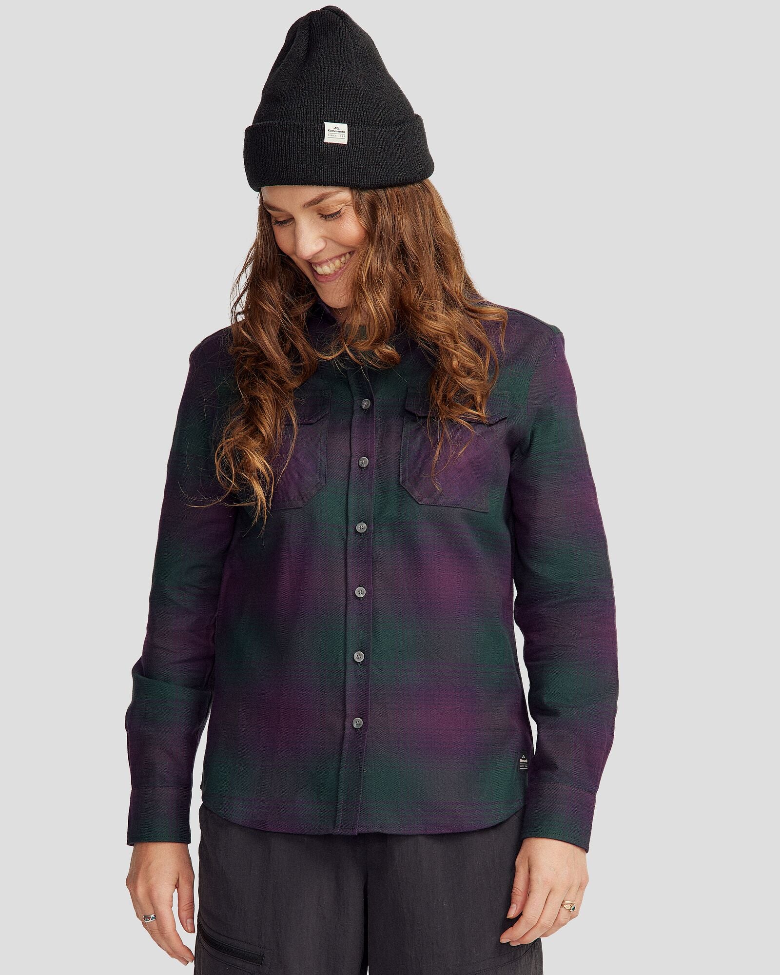 Women's Carrillon HF Long Sleeve Shirt  - Shadow Plaid Deep Forest - Image 5