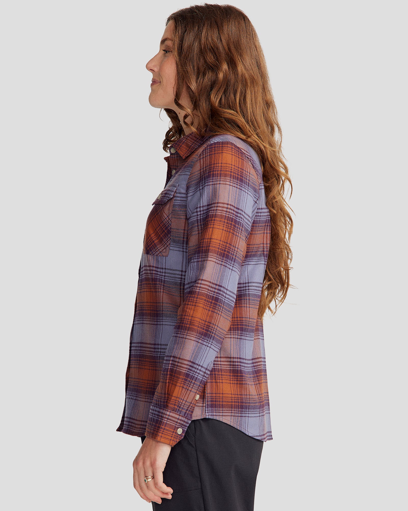 Women's Carrillon HF Long Sleeve Shirt  - Shadow Plaid Haze - Image 3