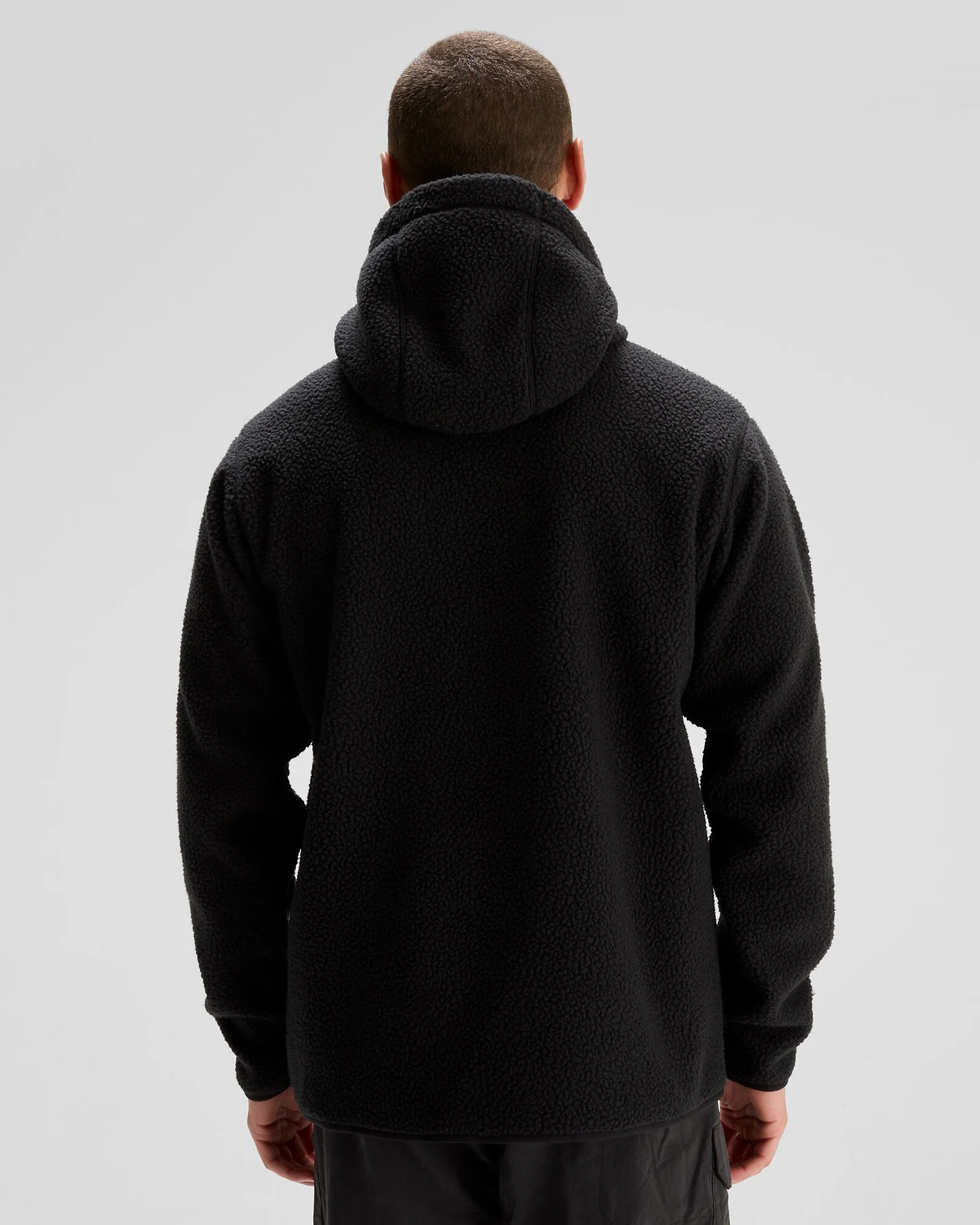 Men's Co-Z High Pile Hooded Pullover  - Black - Image 4