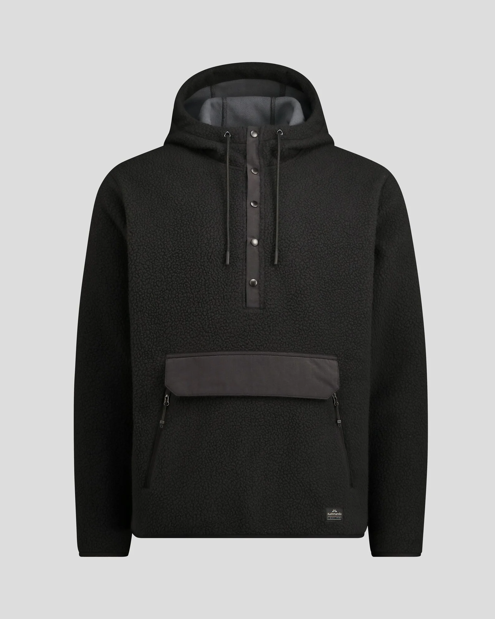Men's Co-Z High Pile Hooded Pullover  - Black - Image 7