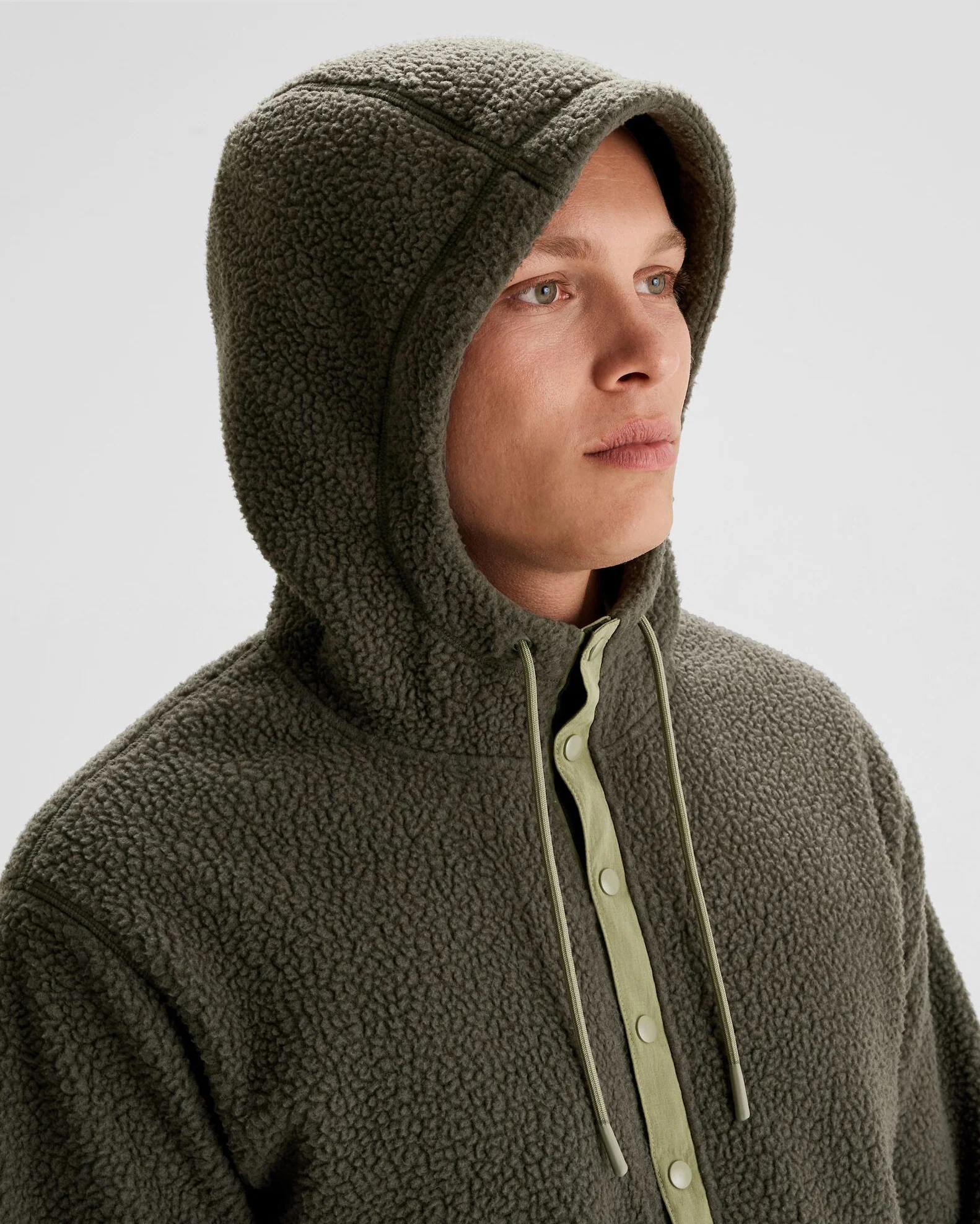 Men's Co-Z High Pile Hooded Pullover  - Dark Moss - Image 3