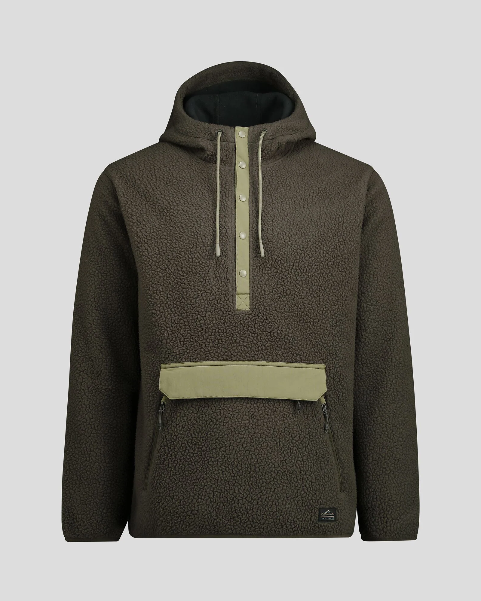 Men's Co-Z High Pile Hooded Pullover  - Dark Moss - Image 5