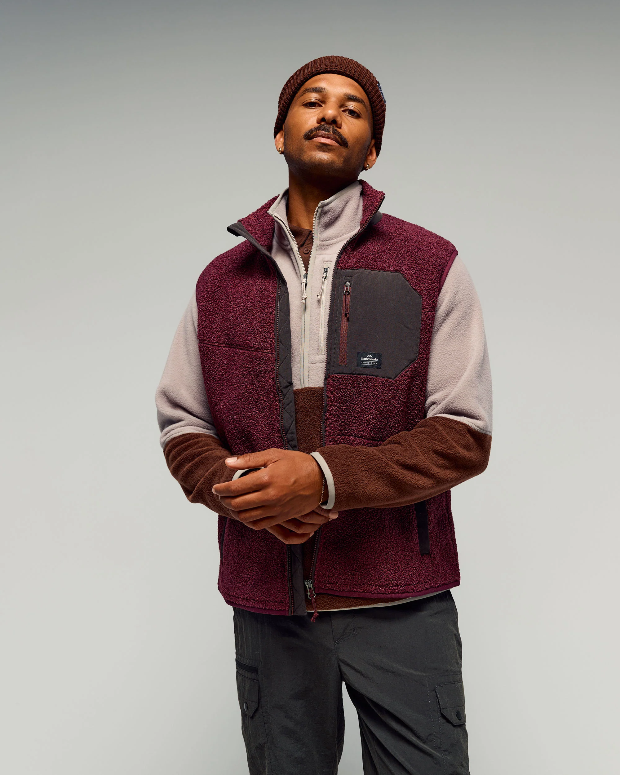 Co-Z High Pile Men's Vest -  Mulberry/Cold Brew - Image 2