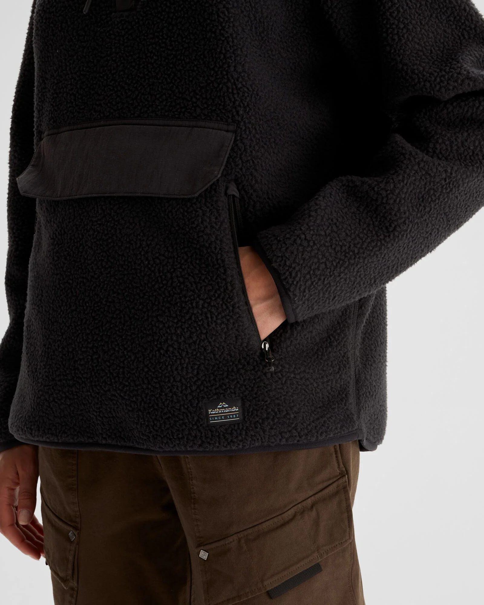 Women's Co-Z High Pile Hooded Pullover  - Black - Image 5