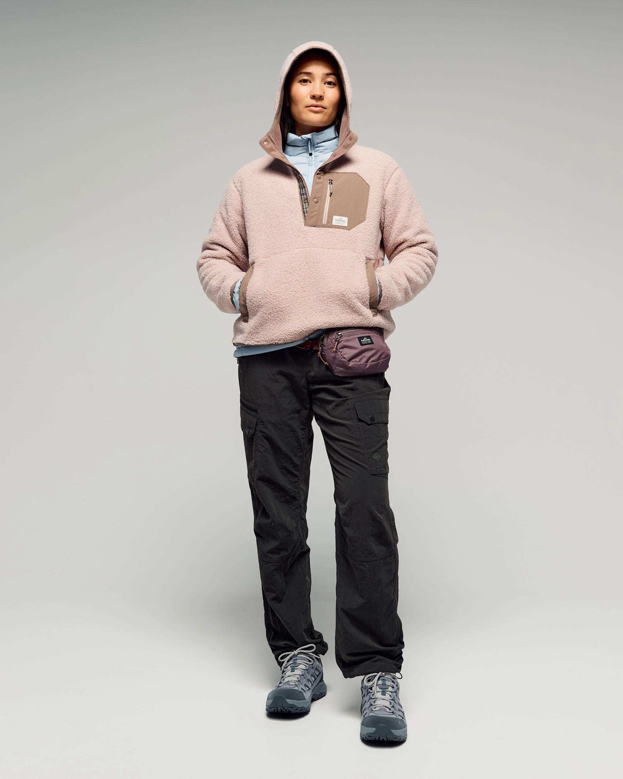 Women's Co-Z High Pile Hooded Pullover v2 -  Light Taupe - Image 2