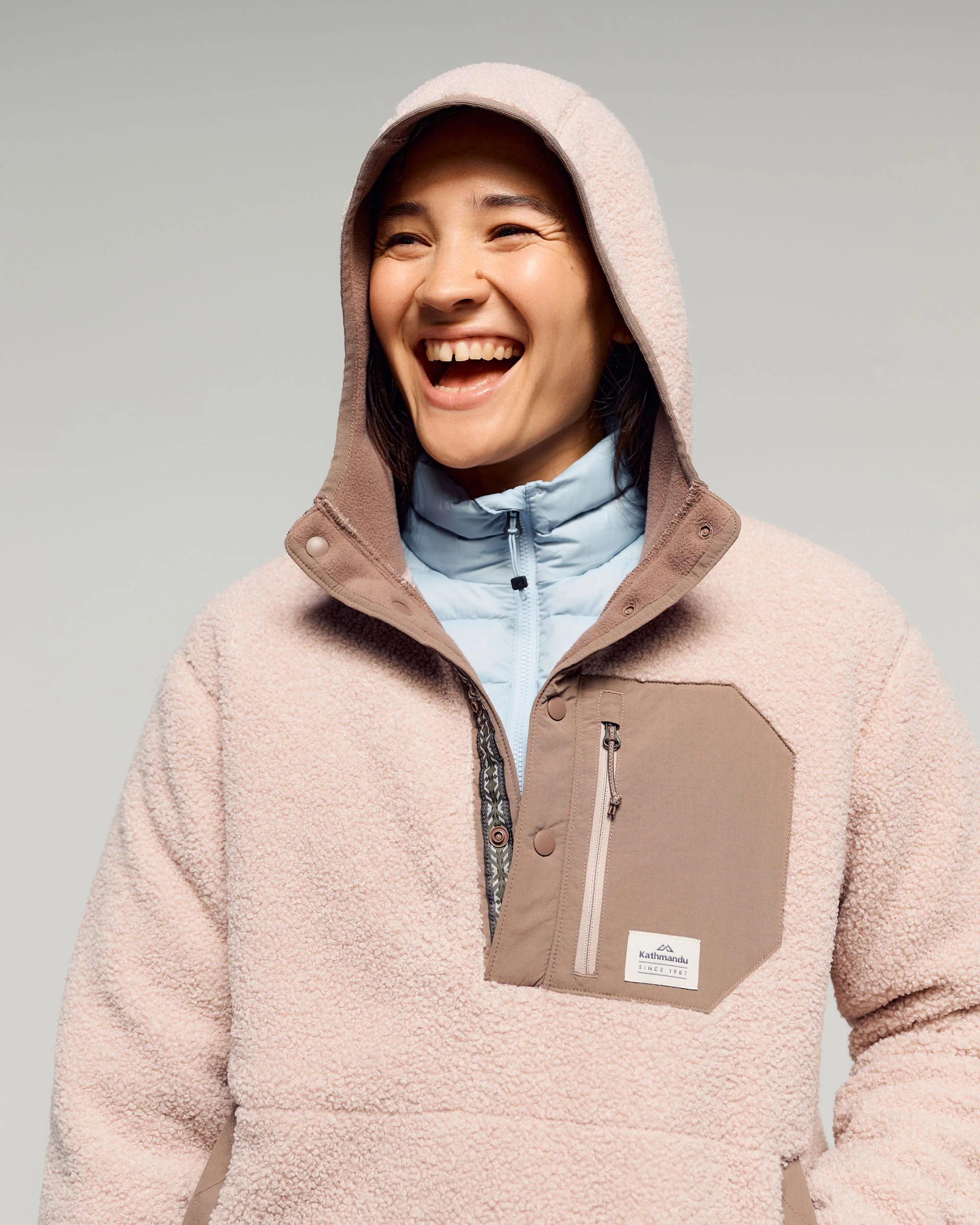 Women's Co-Z High Pile Hooded Pullover v2 -  Light Taupe - Image 4