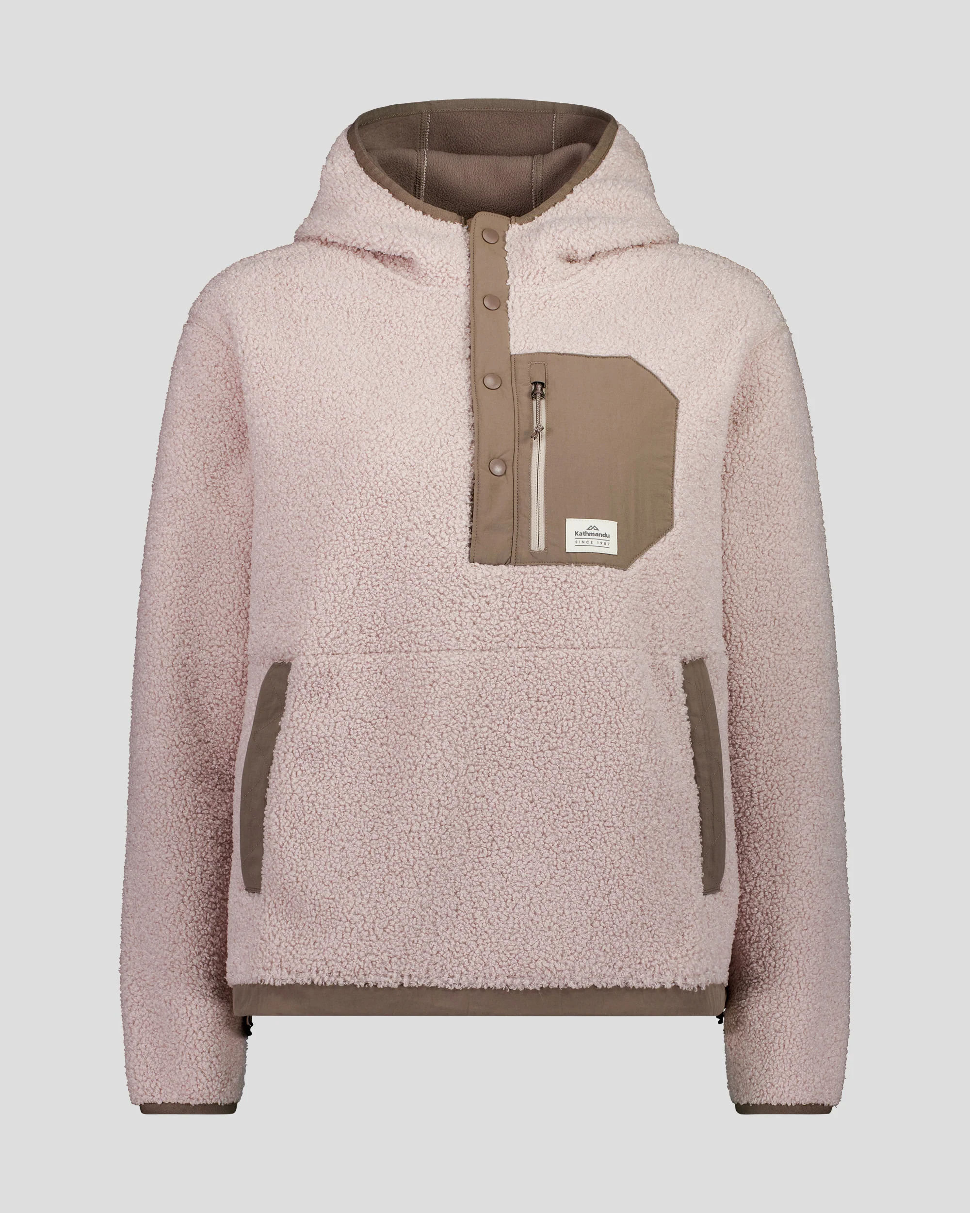 Women's Co-Z High Pile Hooded Pullover v2 -  Light Taupe - Image 6