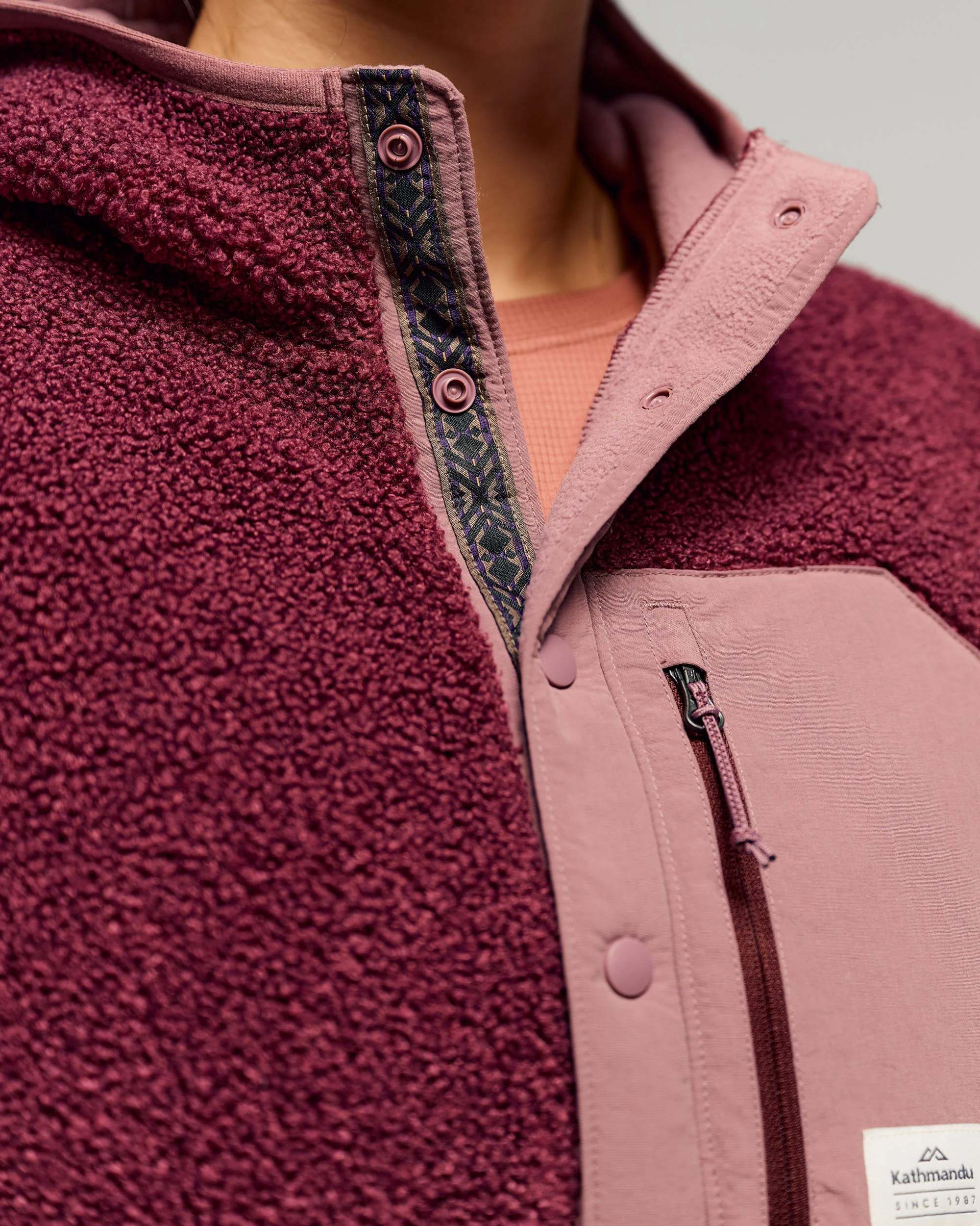 Women's Co-Z High Pile Hooded Pullover v2 -  Mulberry/Dark Thistle - Image 4
