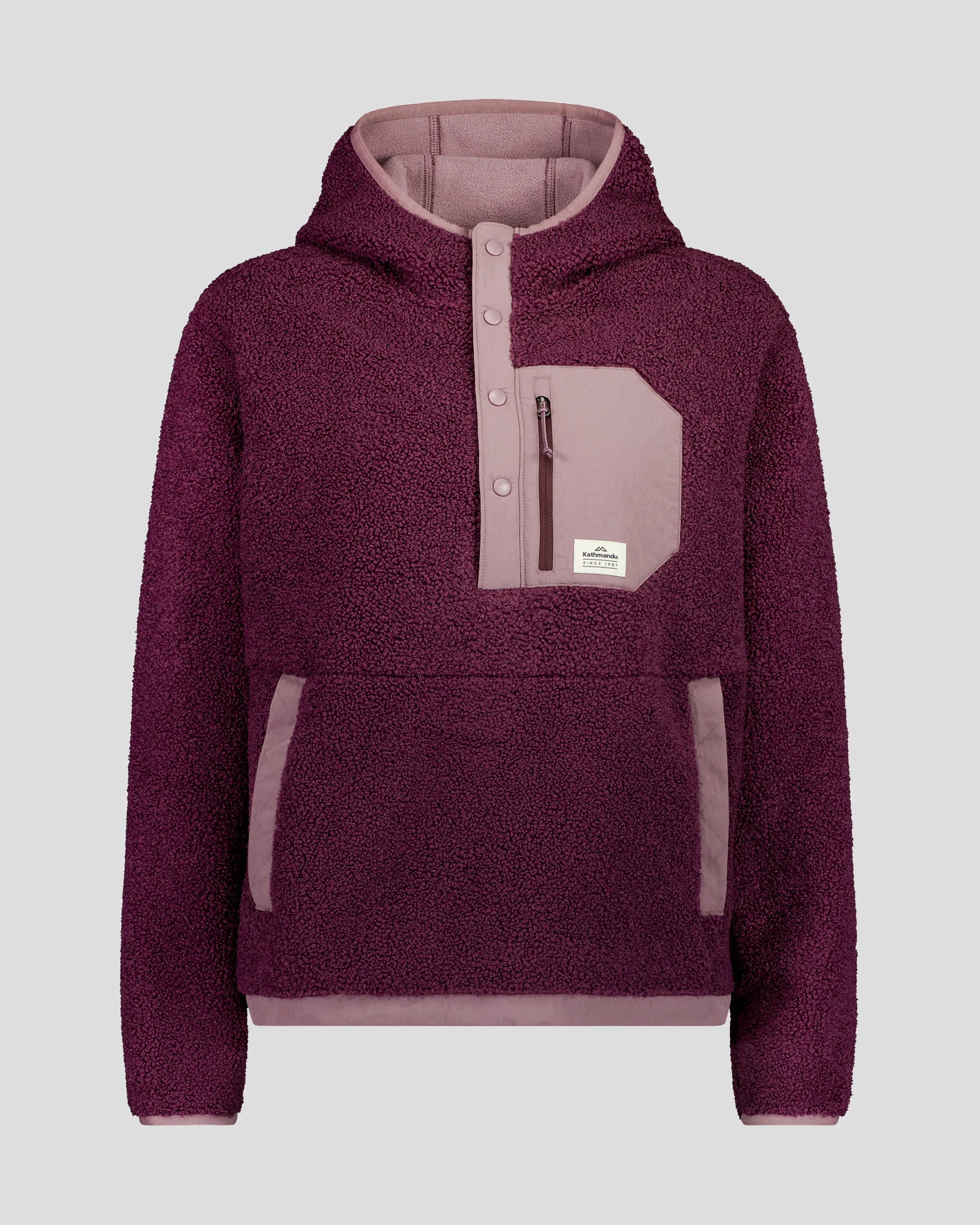 Women's Co-Z High Pile Hooded Pullover v2 -  Mulberry/Dark Thistle - Image 5