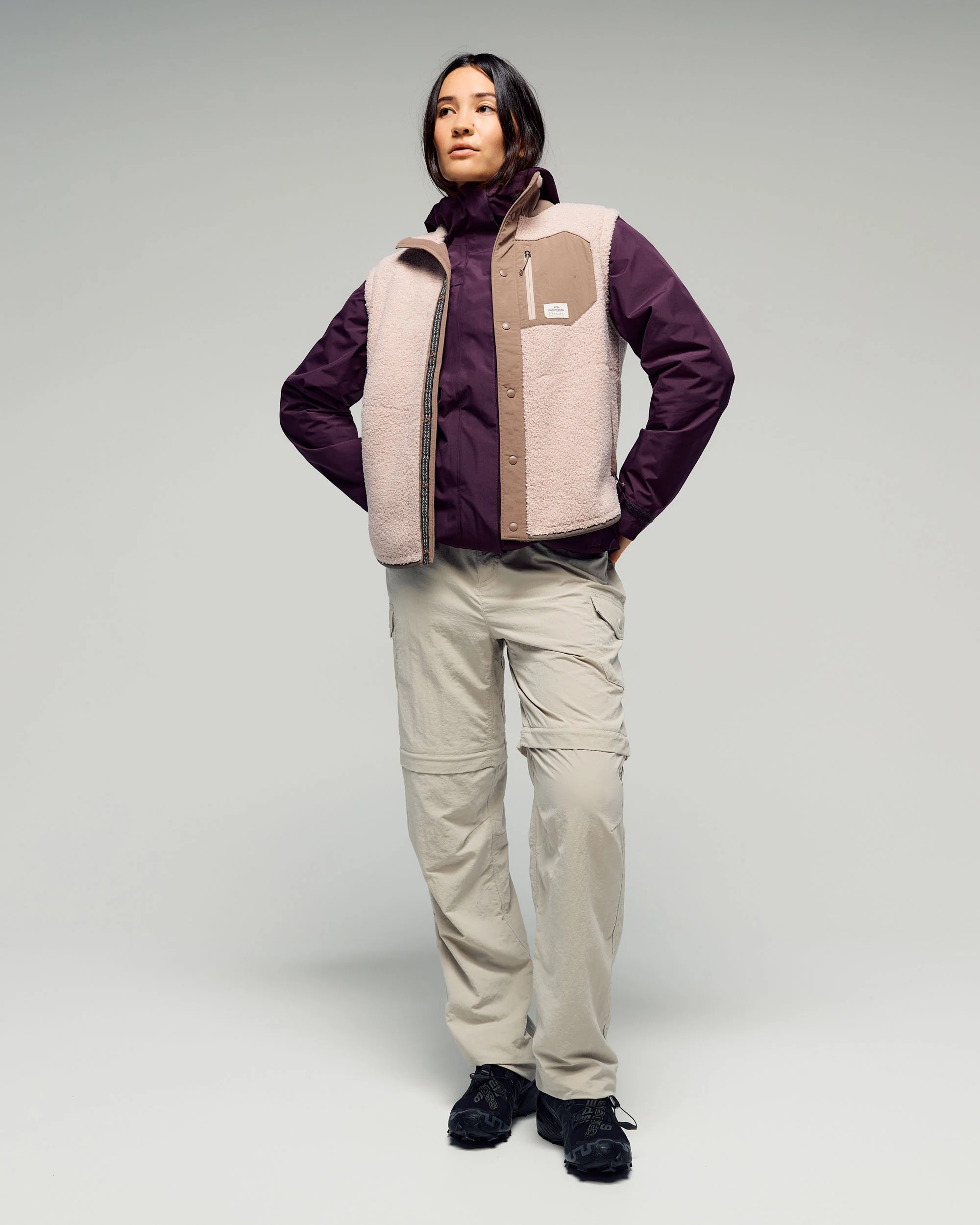 Women's Co-Z High Pile Vest -  Light Taupe - Image 2