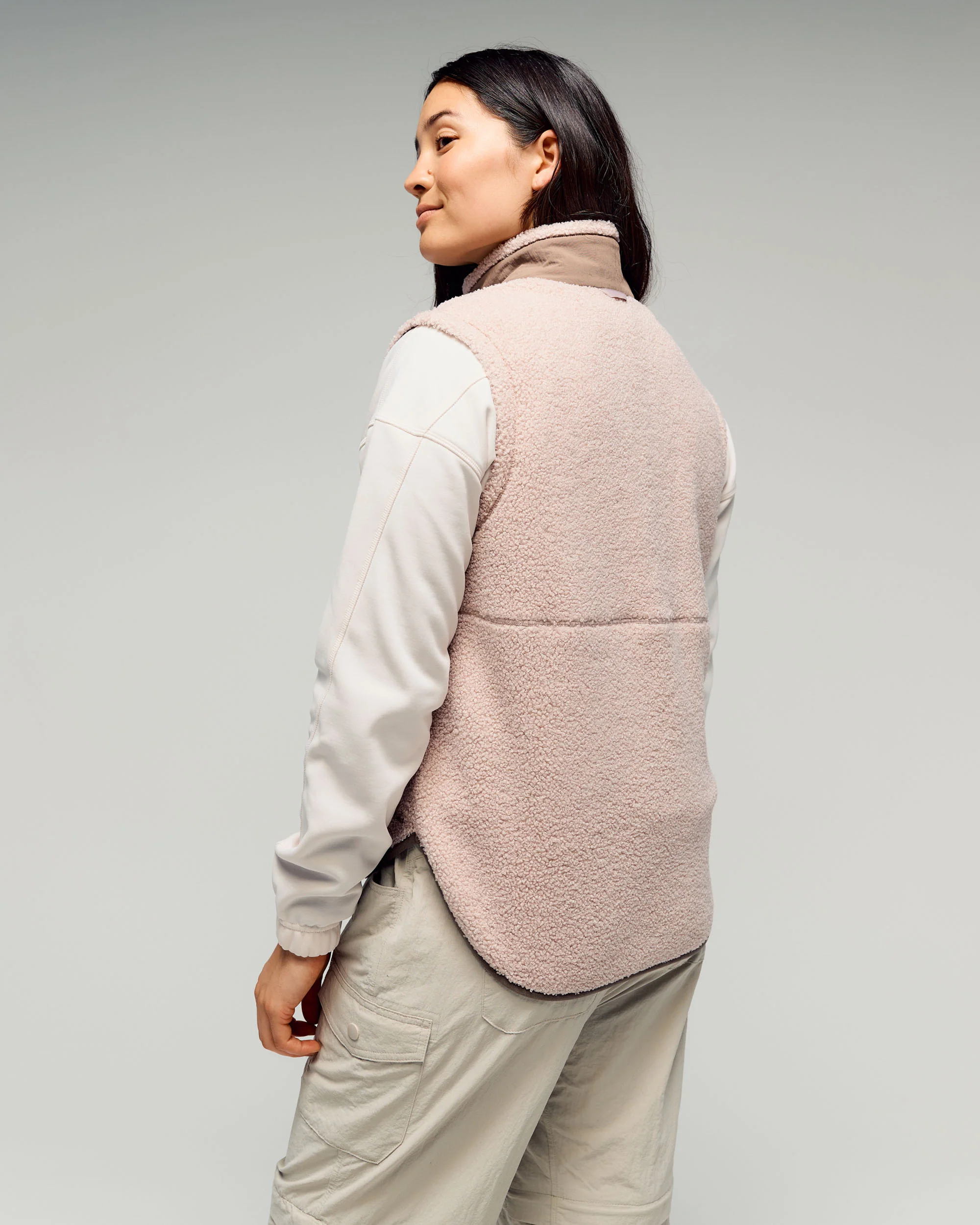 Women's Co-Z High Pile Vest -  Light Taupe - Image 3