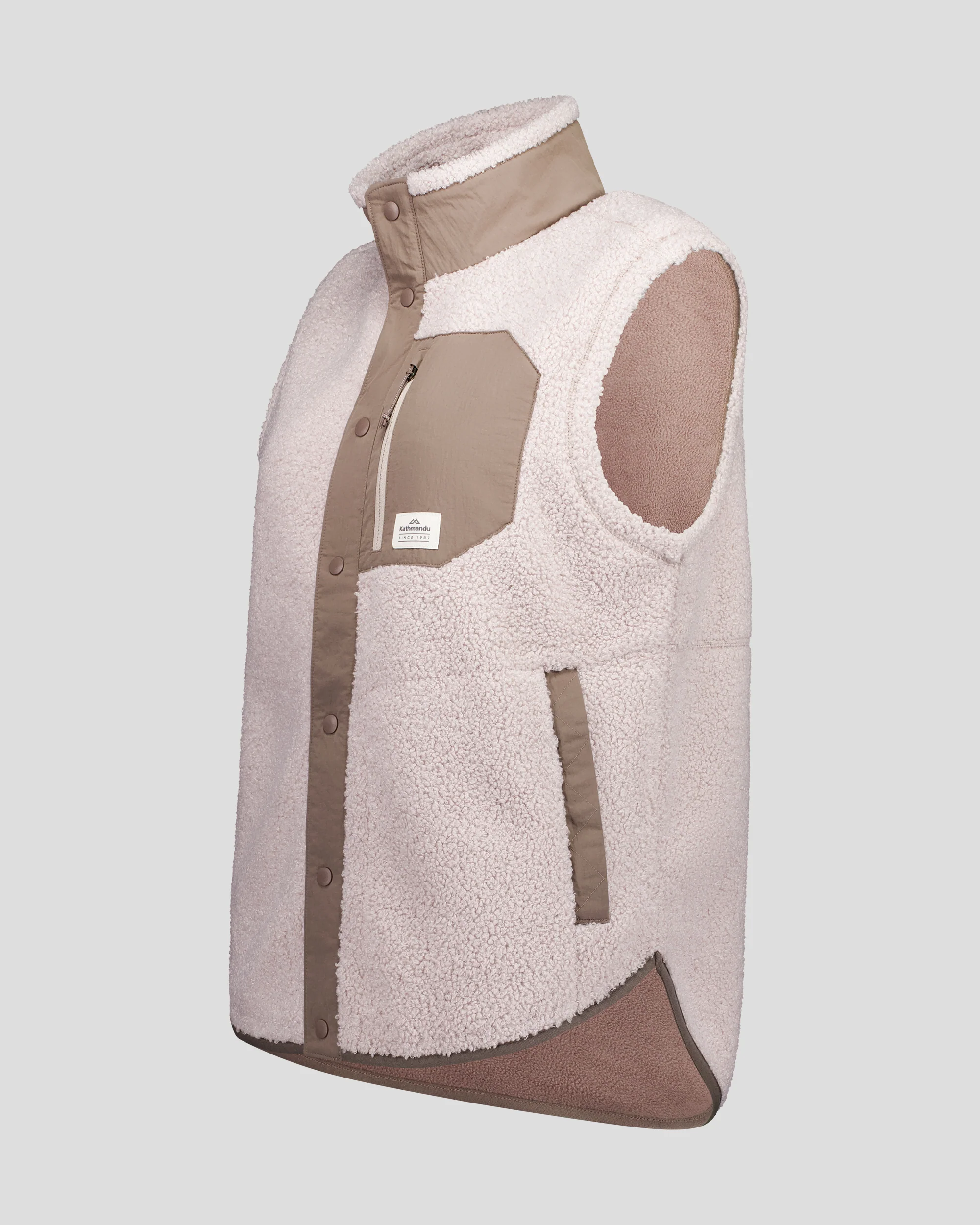 Women's Co-Z High Pile Vest -  Light Taupe - Image 6
