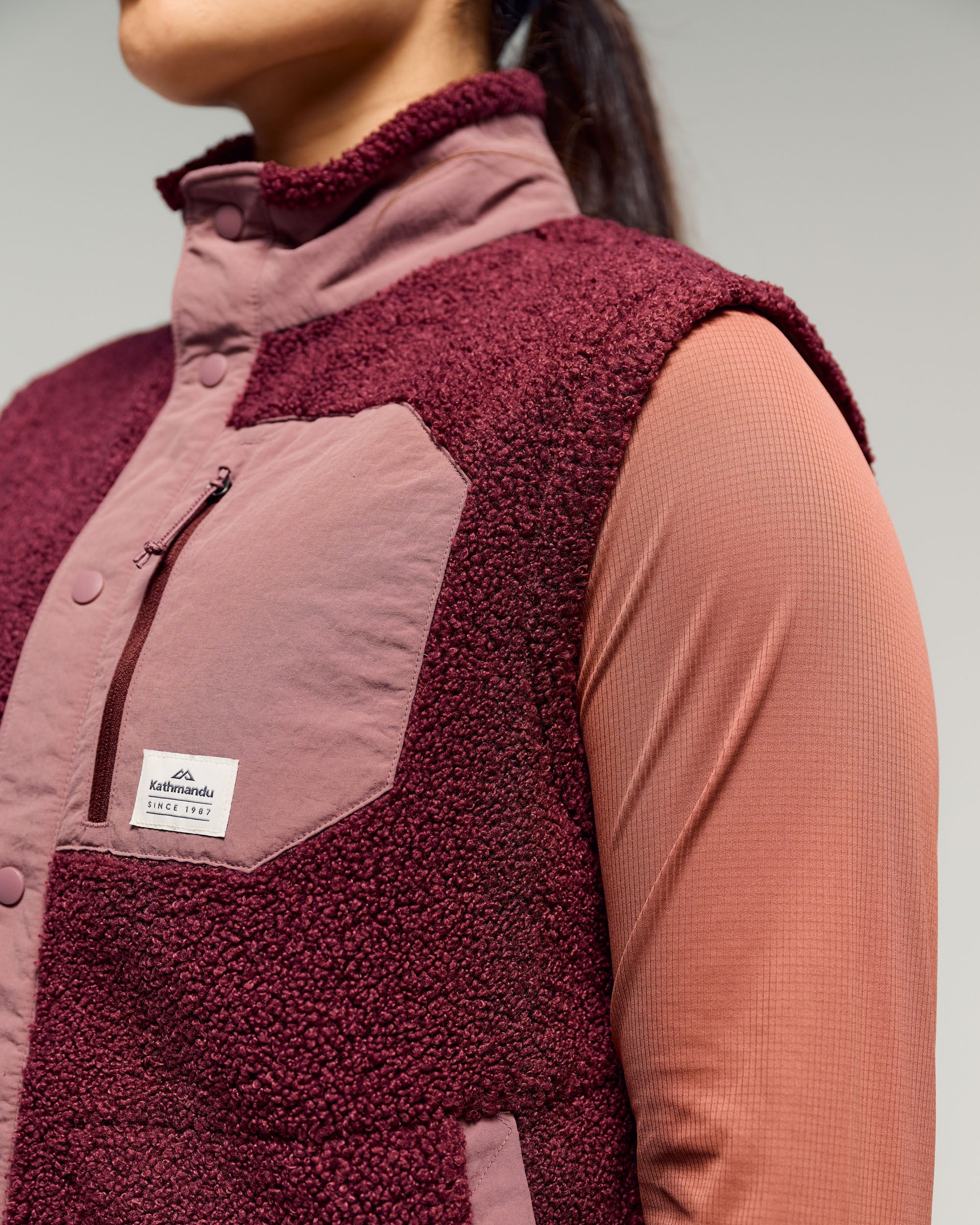 Women's Co-Z High Pile Vest - Mulberry - Image 4