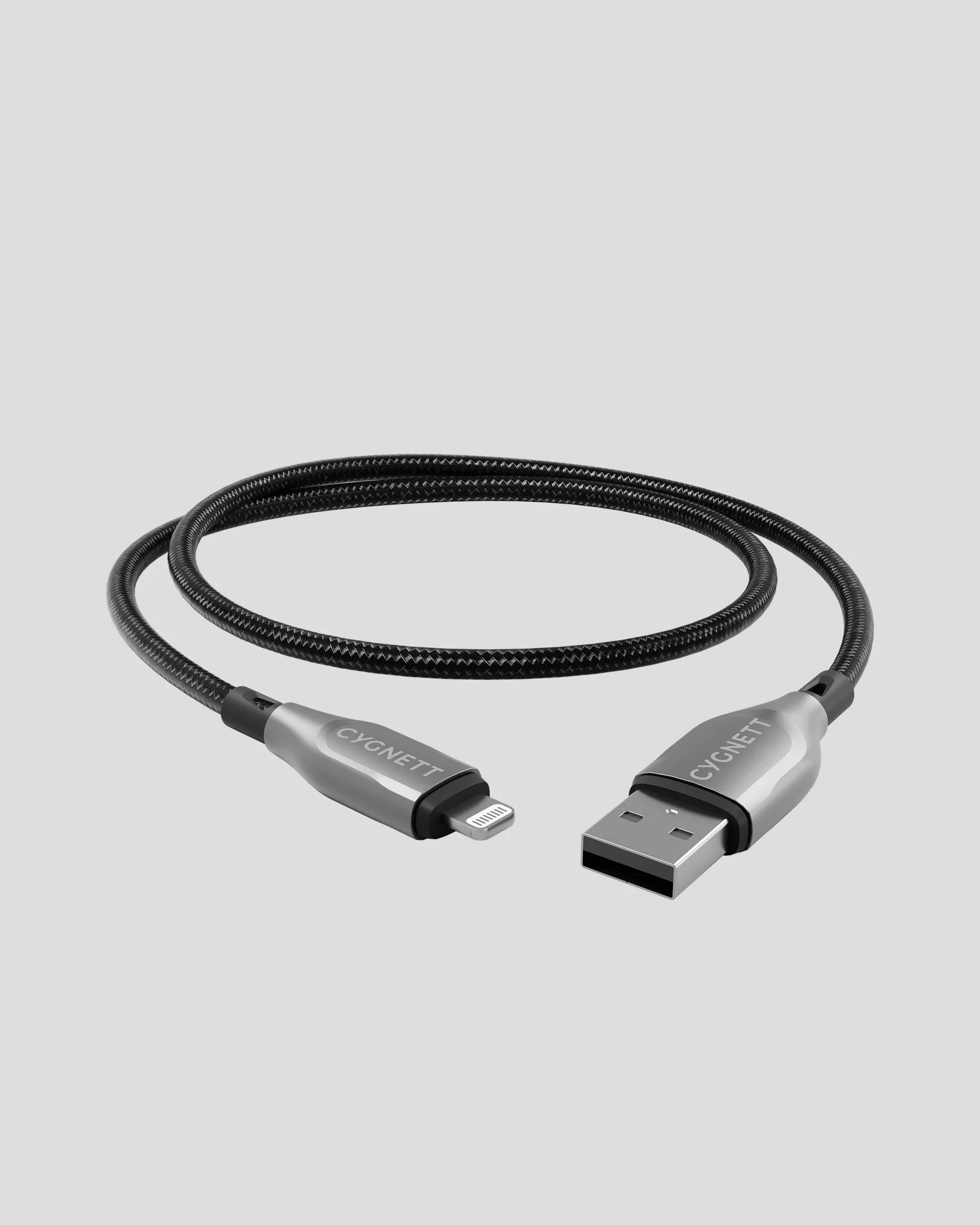 Cygnett Armoured Lightning To USB-A Cable - 1m - Black - Image 2