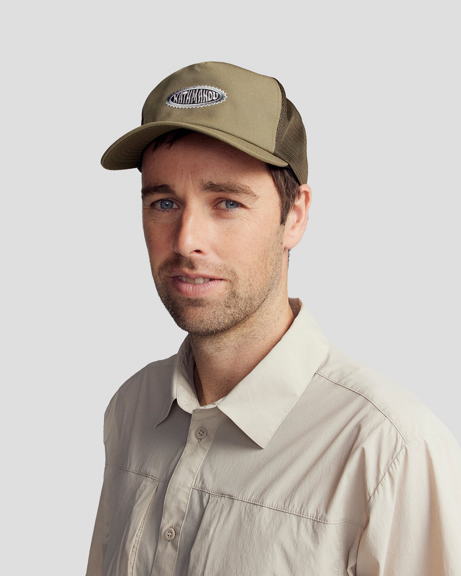 Embroidered Trucker Cap - Dark Olive Green