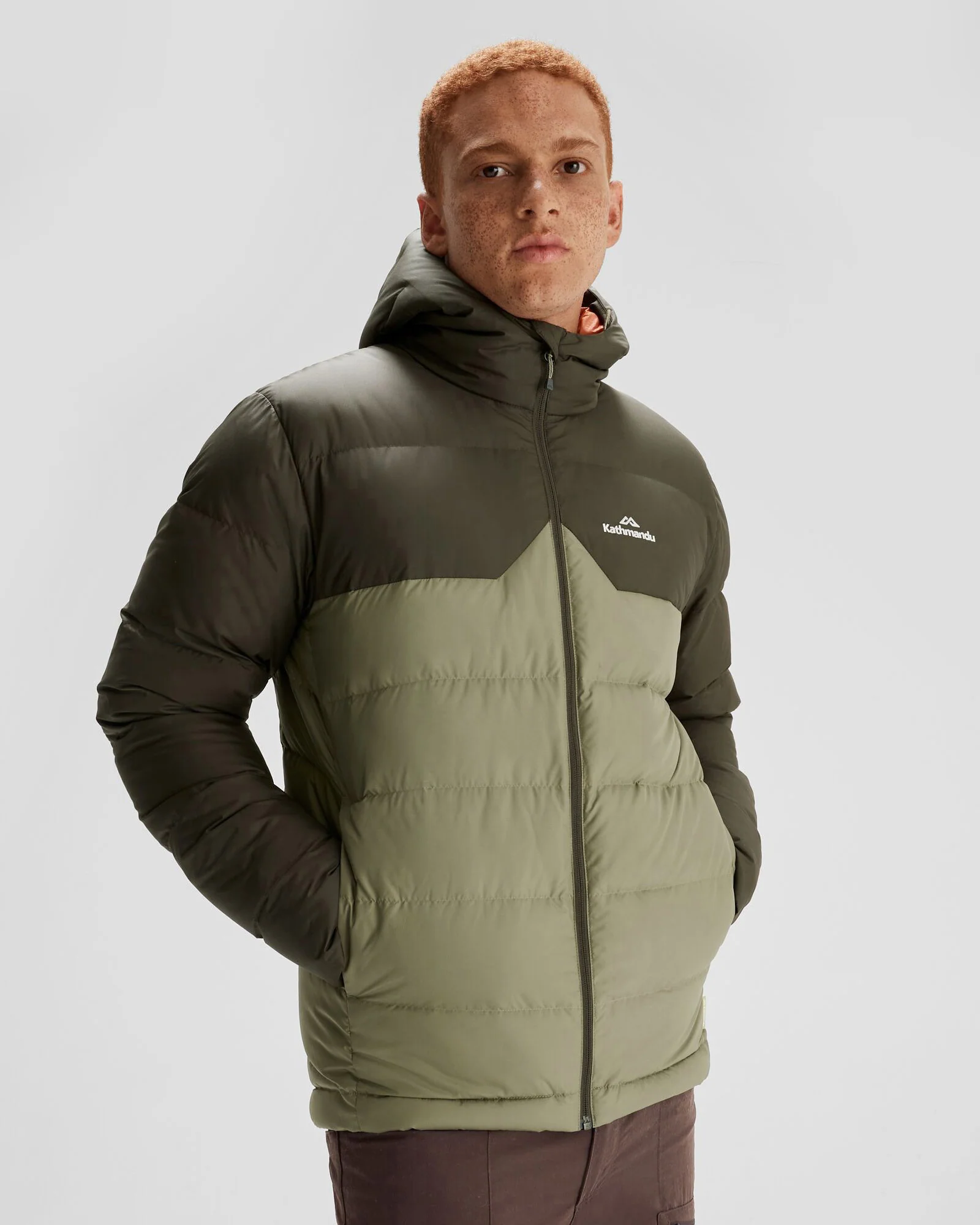 Men's Epiq Hooded Down Jacket - Beech/Dark Moss - Image 10