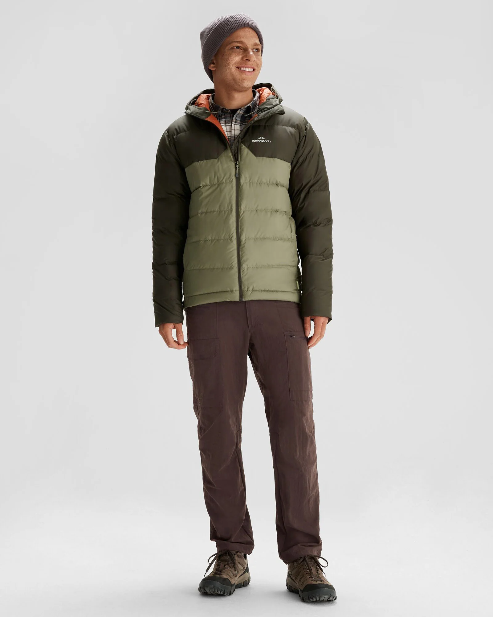 Men's Epiq Hooded Down Jacket - Beech/Dark Moss - Image 2