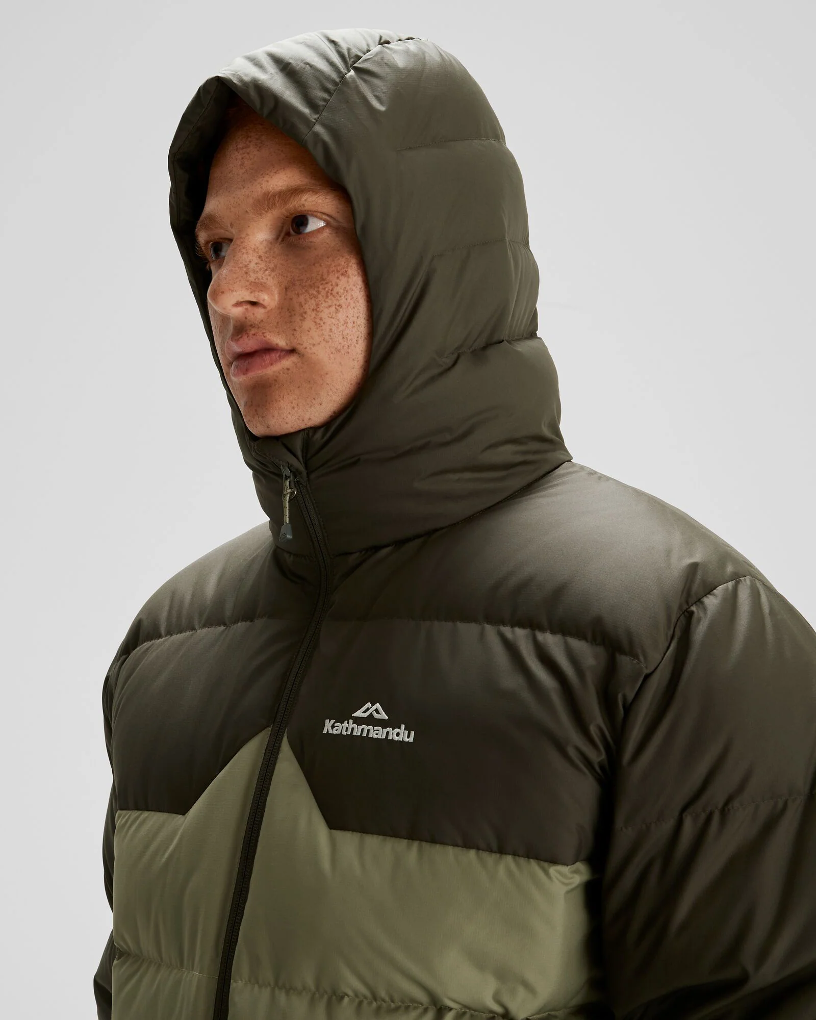 Men's Epiq Hooded Down Jacket - Beech/Dark Moss - Image 5