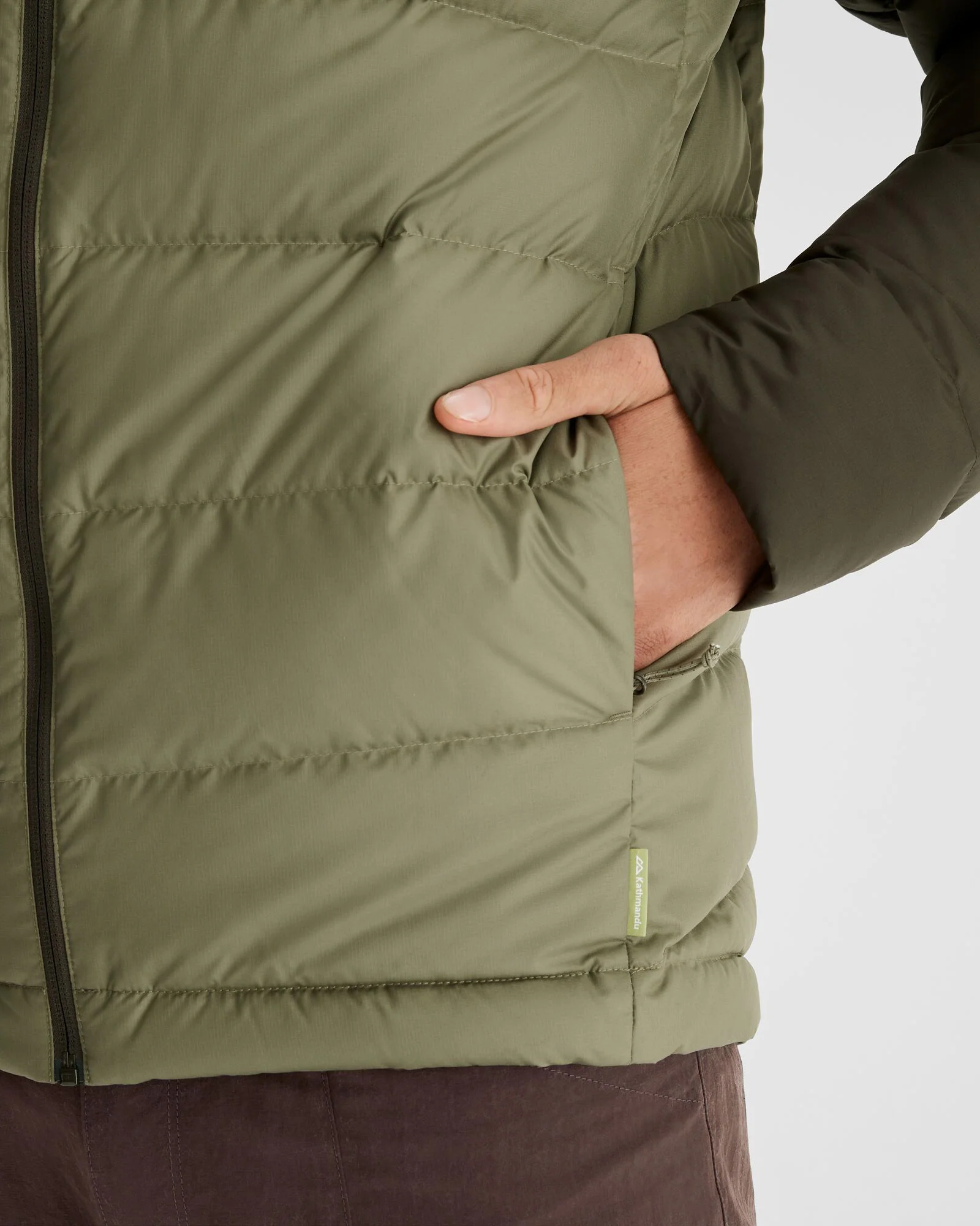 Men's Epiq Hooded Down Jacket - Beech/Dark Moss - Image 7