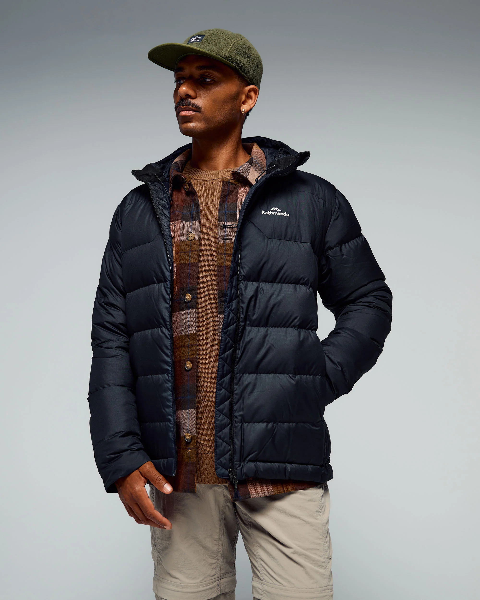 Men's Epiq Hooded Down Jacket - Black/Black - Image 10