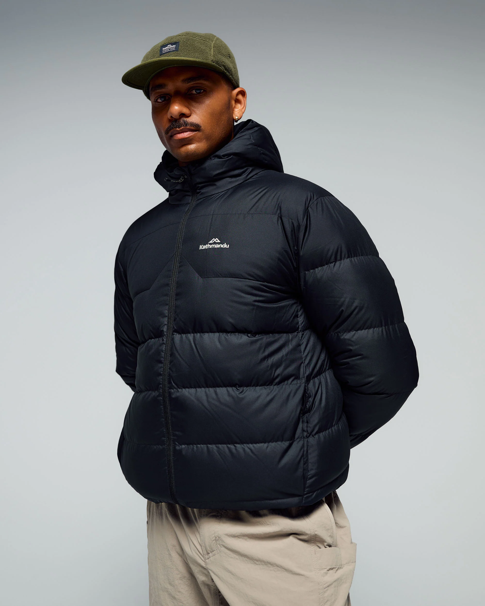 Men's Epiq Hooded Down Jacket - Black/Black - Image 3