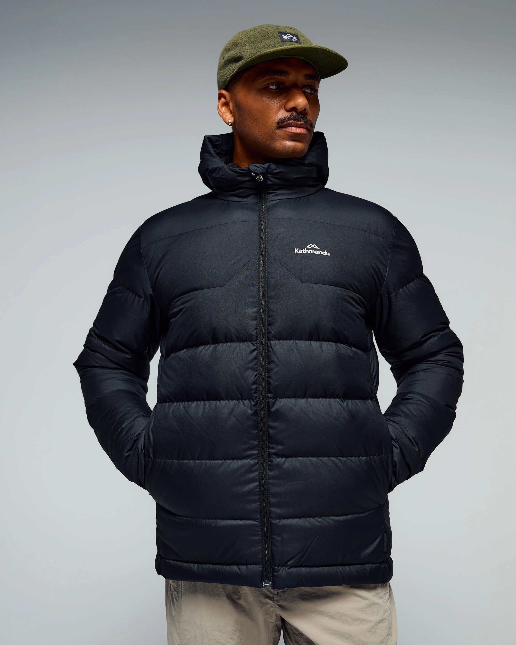 Men's Epiq Hooded Down Jacket - Black/Black - Image 8